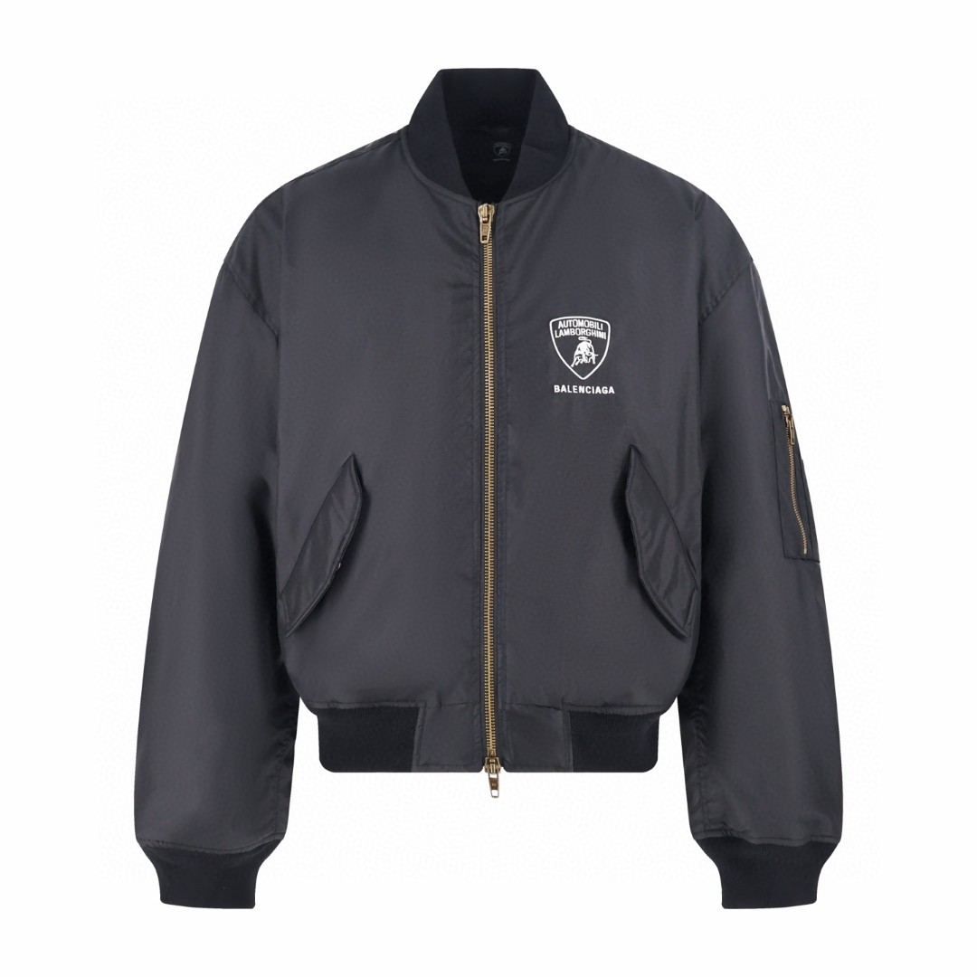 Balenciaga 巴黎世家 兰博基尼联名飞行员夹克 棉服 棒球服 外套 长袖 秋冬 黑色 C0 839107TOO04-1000