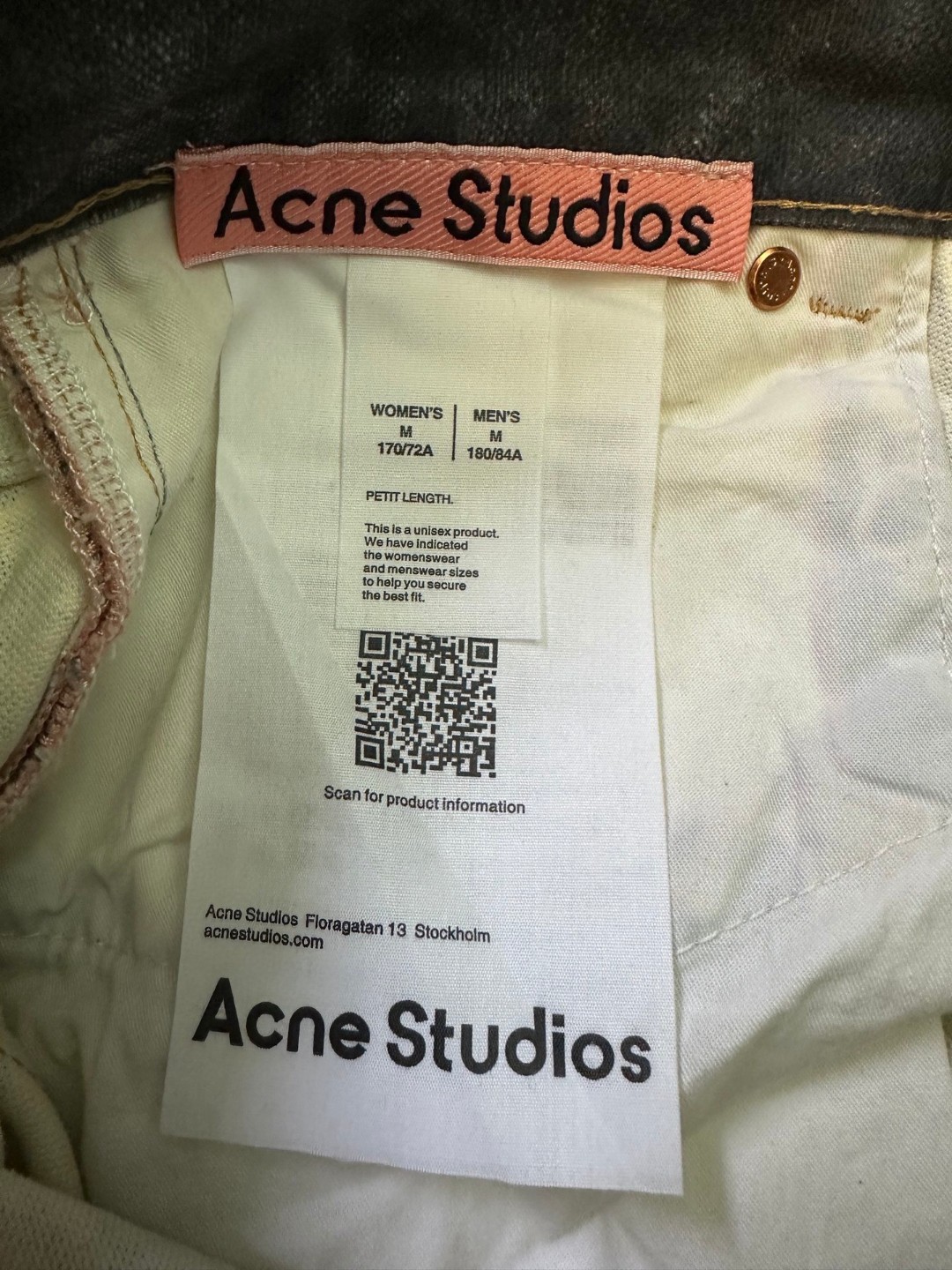 Acne Studios 马年限定 黑金链条打印牛仔裤 长裤 裤子 B0 C00126-AOM