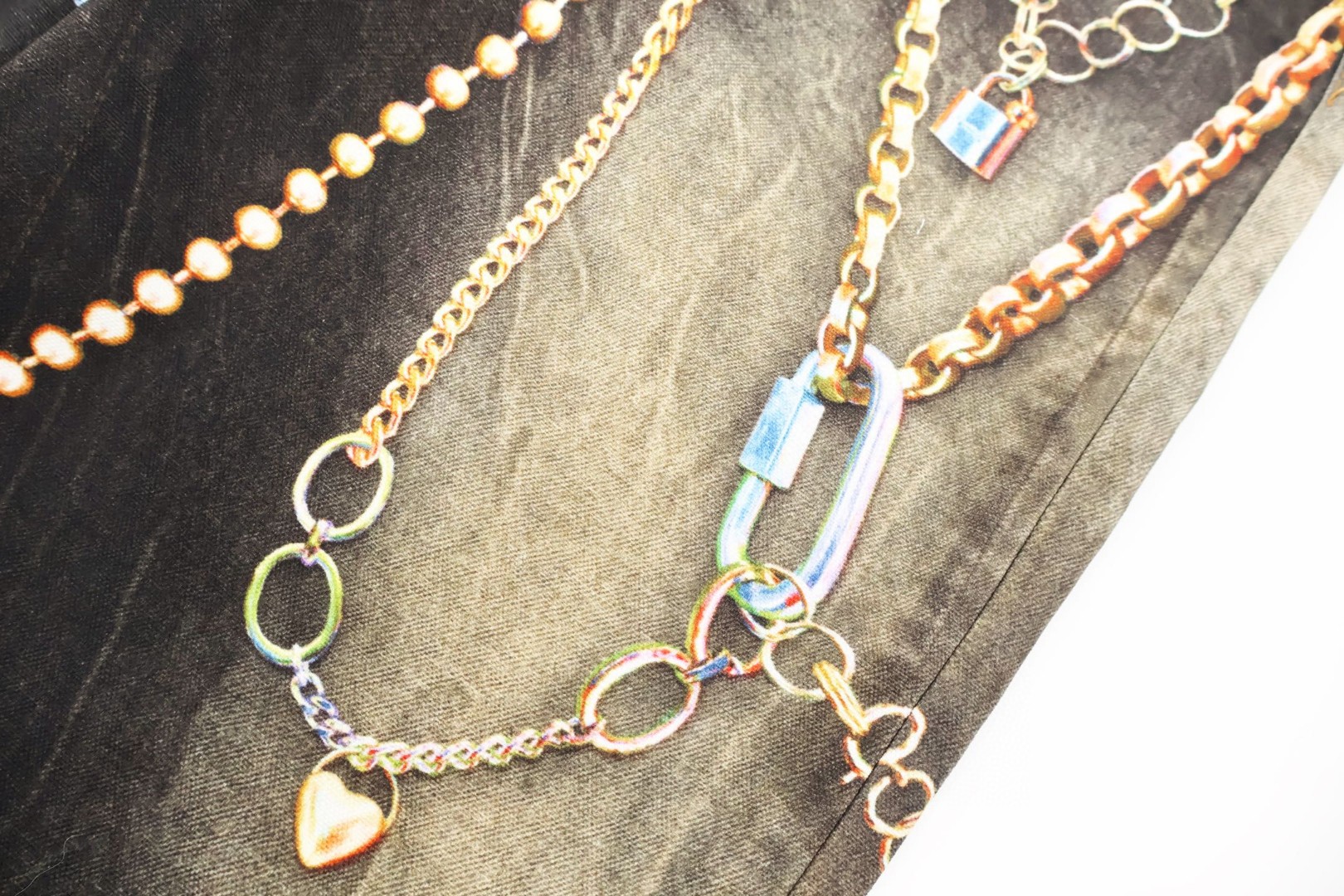 Acne Studios 马年限定 黑金链条打印牛仔裤 长裤 裤子 B0 C00126-AOM