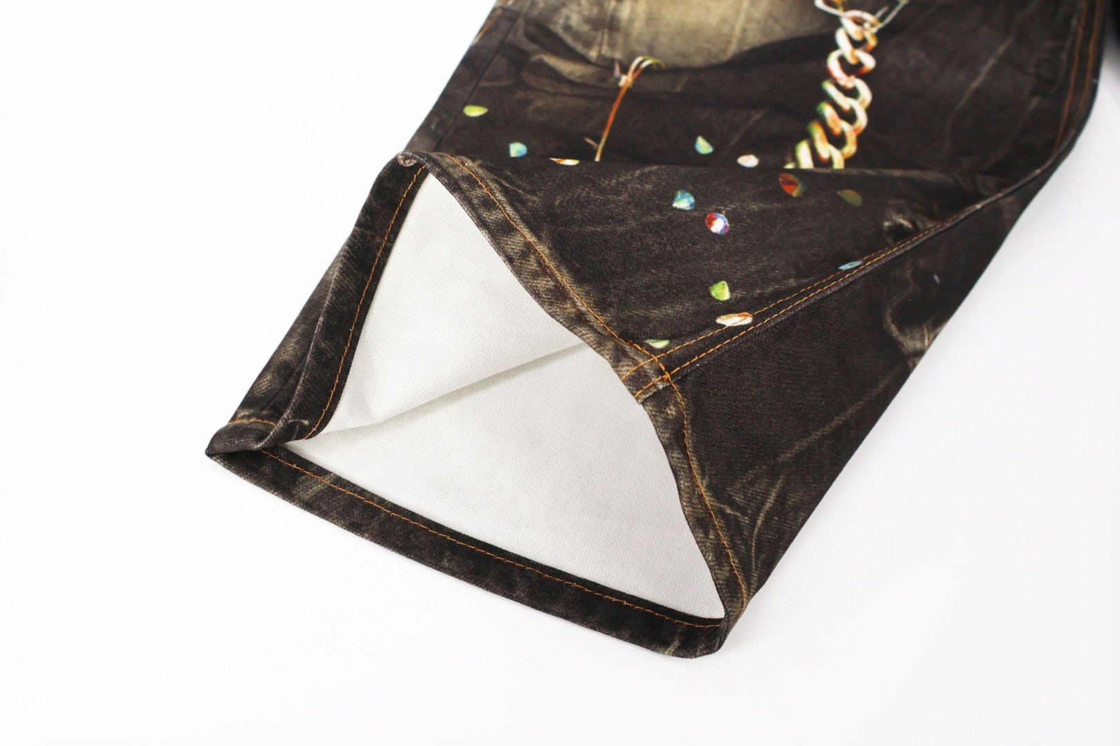 Acne Studios 马年限定 黑金链条打印牛仔裤 长裤 裤子 B0 C00126-AOM