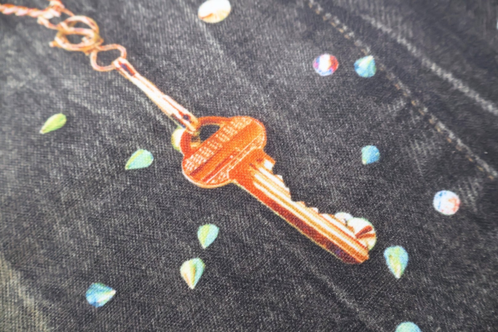 Acne Studios 马年限定 黑金链条打印牛仔裤 长裤 裤子 B0 C00126-AOM