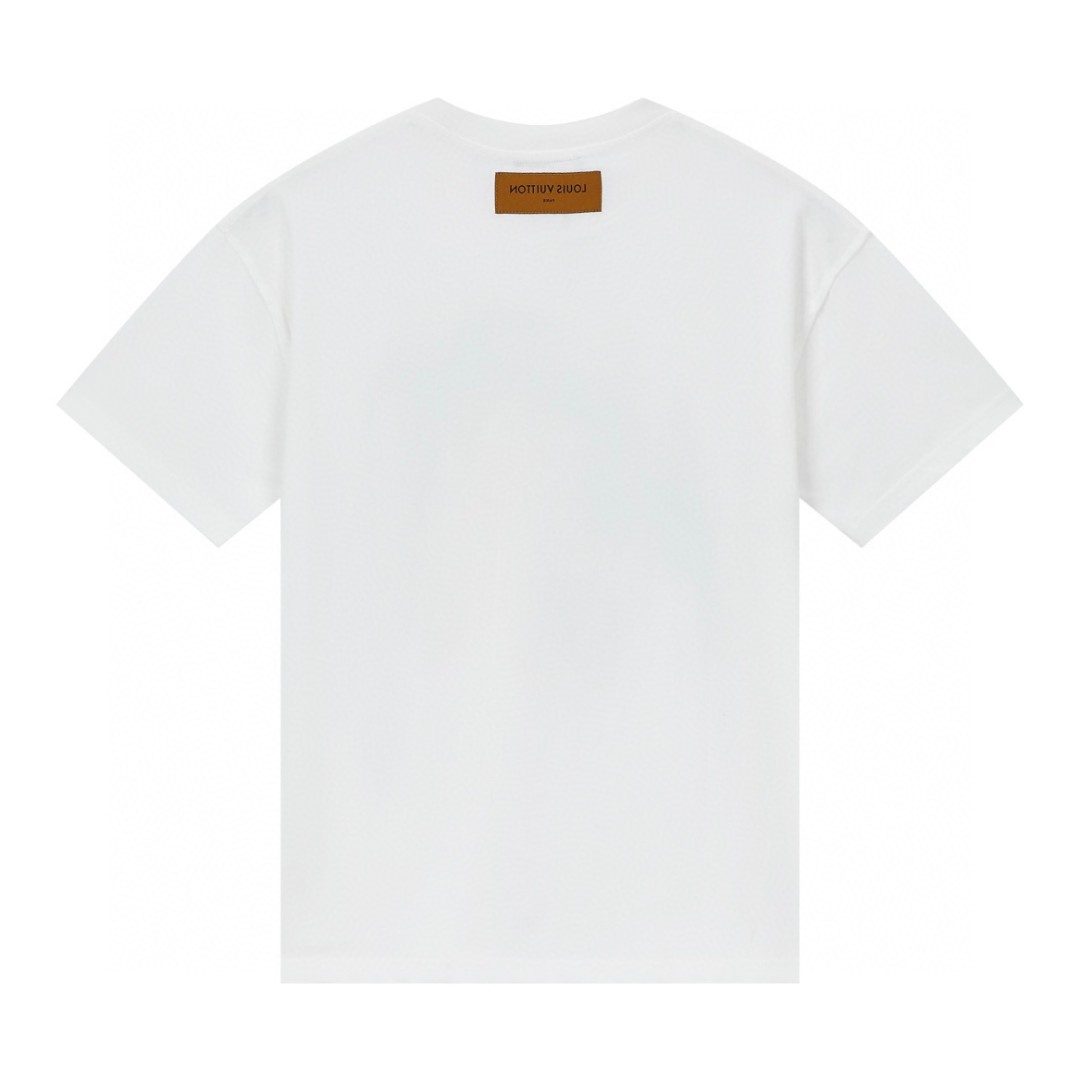 LOUIS VUITTON 路易威登 LV 蜡笔素描T恤 短袖 白色 A0 1A8GUS