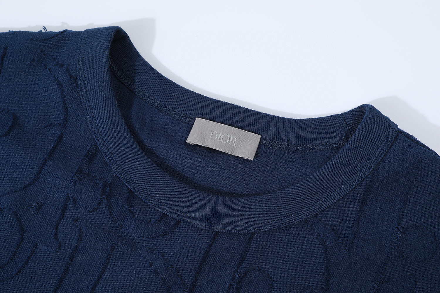 DIOR 迪奥 满印提花logo圆领T恤 短袖 蓝色 白色 A0 593J696U3012-C530