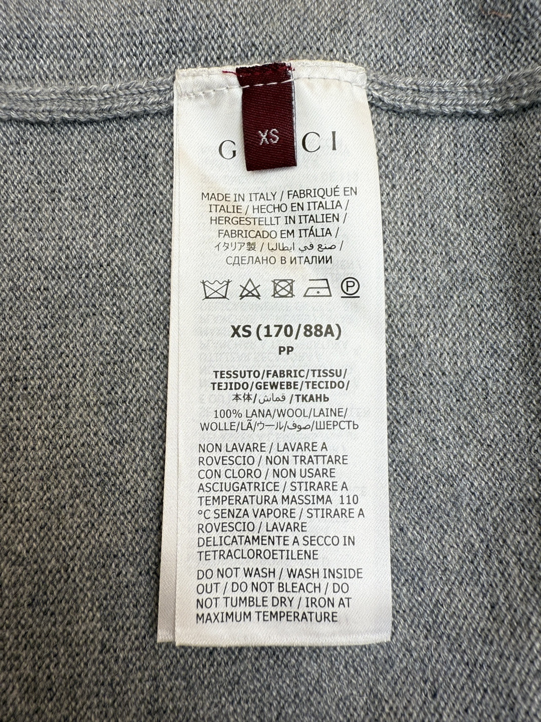 GUCCl 古驰 彩色提花logo羊毛针织衫 毛衣 外套 长袖 灰色 B0 833668-XKEYH-1015