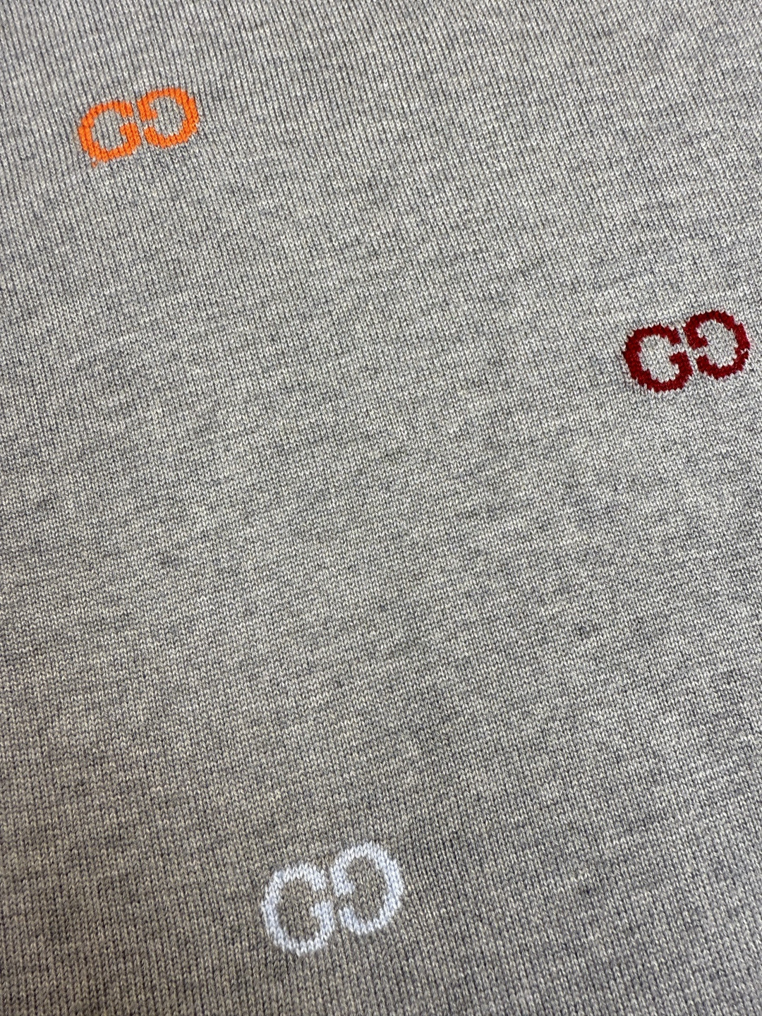 GUCCl 古驰 彩色提花logo羊毛针织衫 毛衣 外套 长袖 灰色 B0 833668-XKEYH-1015