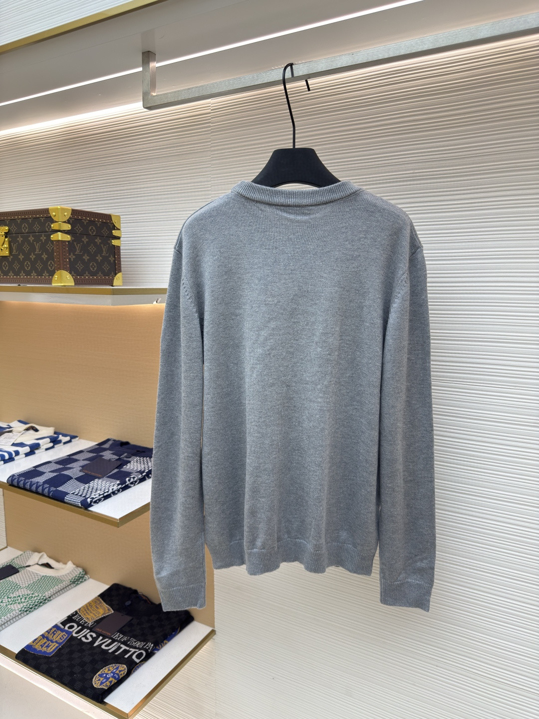 GUCCl 古驰 彩色提花logo羊毛针织衫 毛衣 外套 长袖 灰色 B0 833668-XKEYH-1015