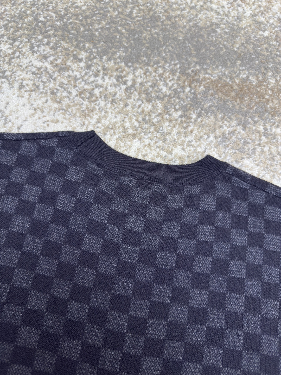 LOUIS VUITTON 路易威登 LV 棋盘格针织短袖 T恤 针织衫 黑色 A0 1AHVMP