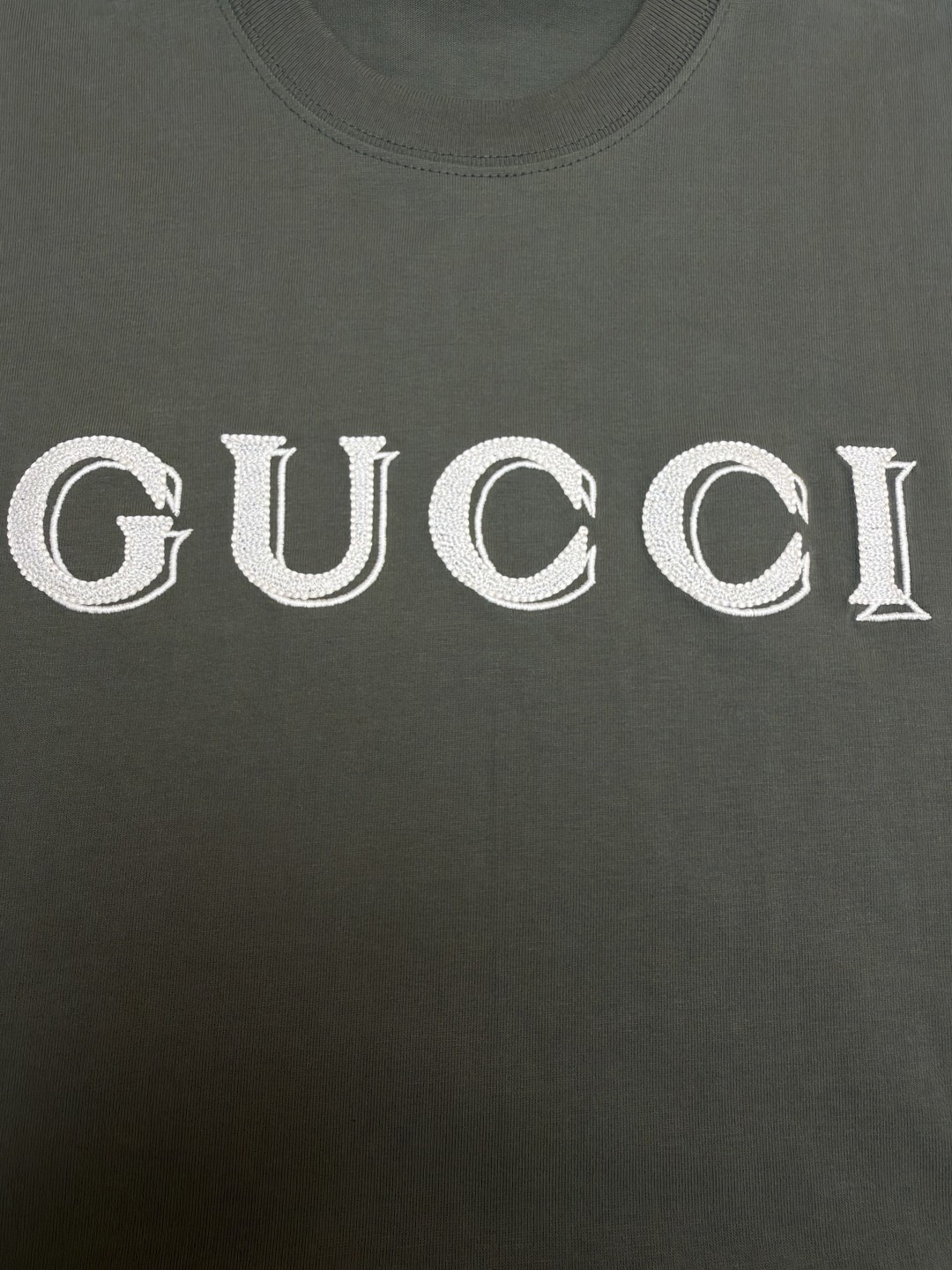 GUCCI 古驰 刺绣圆领短袖T恤 夏季 绿色 A0 798115-XJHN3-3254