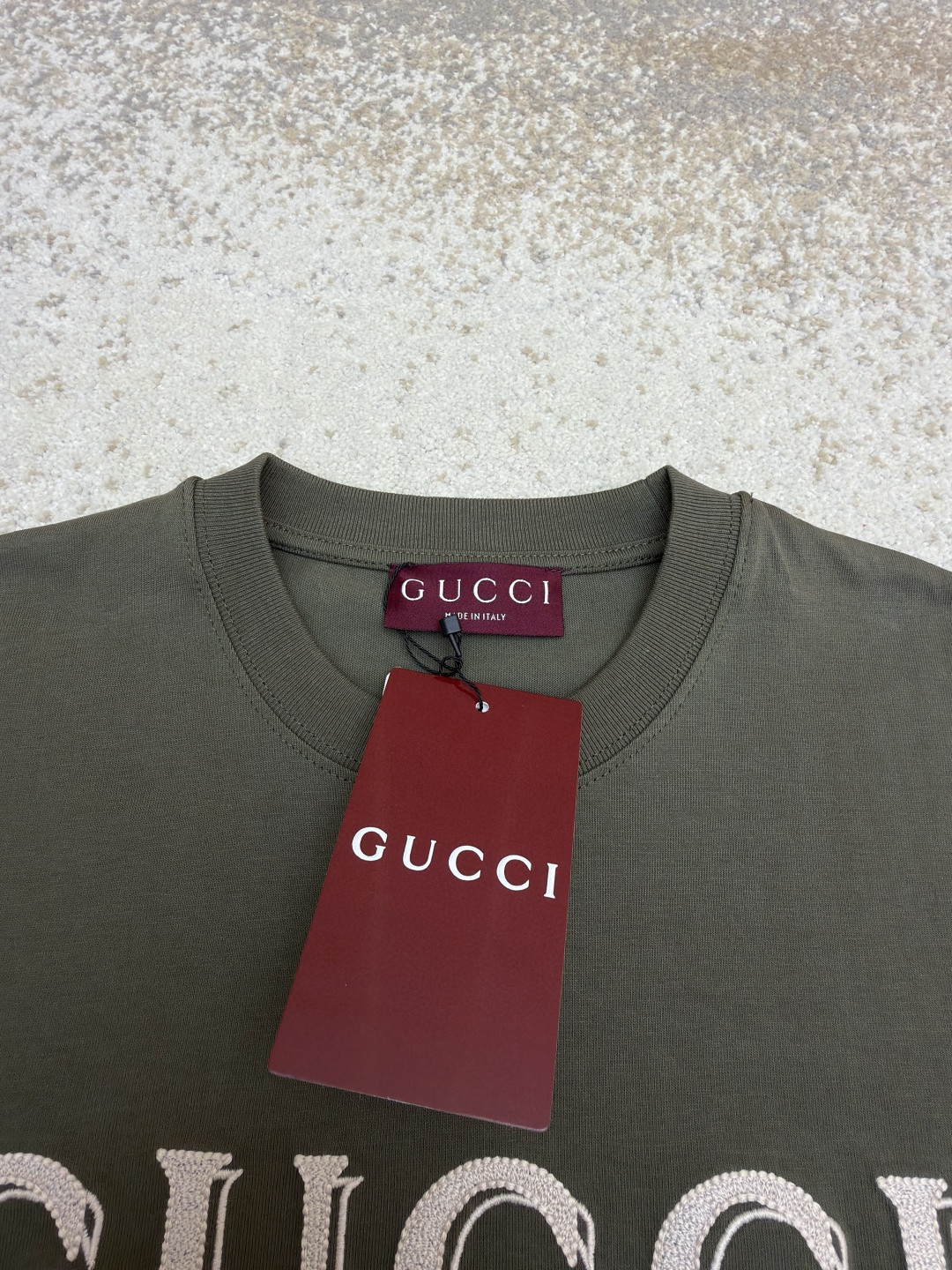GUCCI 古驰 刺绣圆领短袖T恤 夏季 绿色 A0 798115-XJHN3-3254