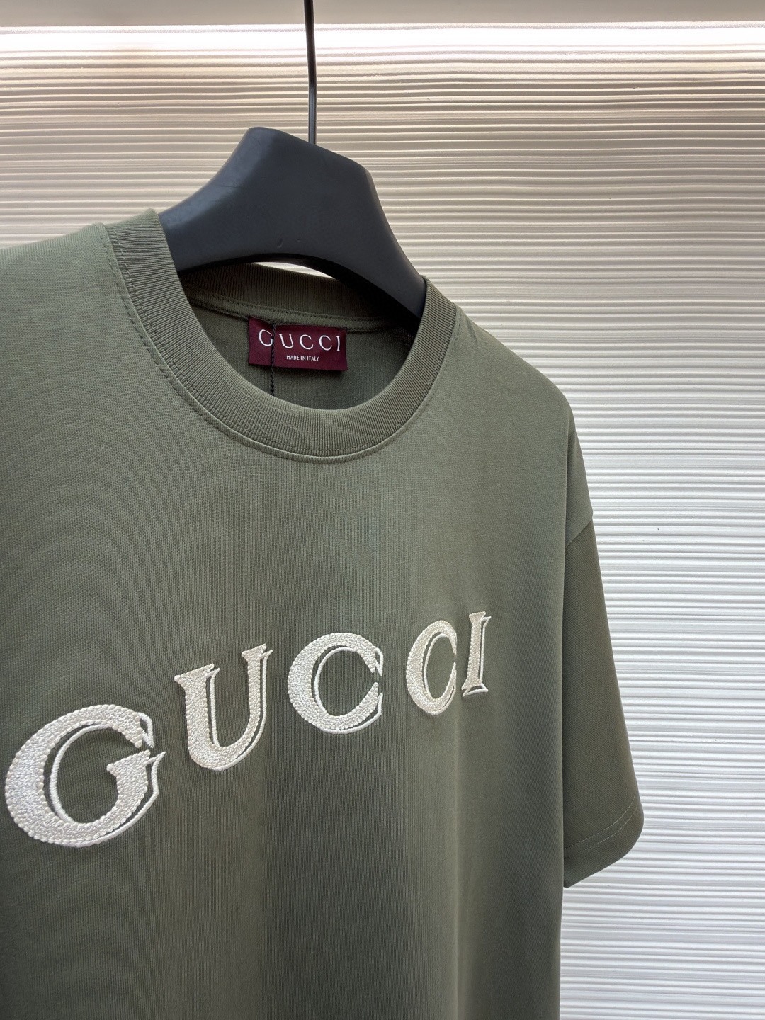 GUCCI 古驰 刺绣圆领短袖T恤 夏季 绿色 A0 798115-XJHN3-3254