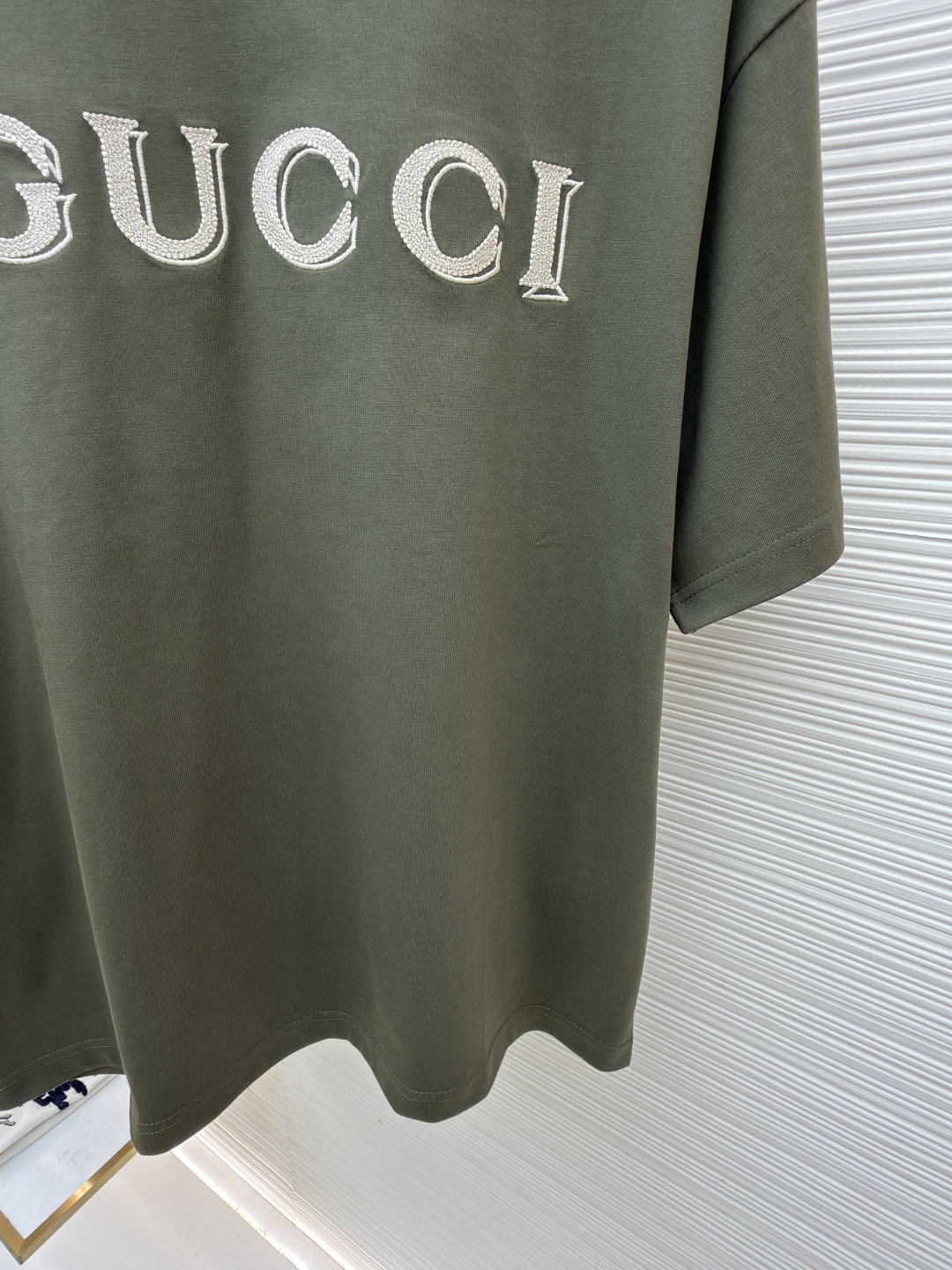 GUCCI 古驰 刺绣圆领短袖T恤 夏季 绿色 A0 798115-XJHN3-3254
