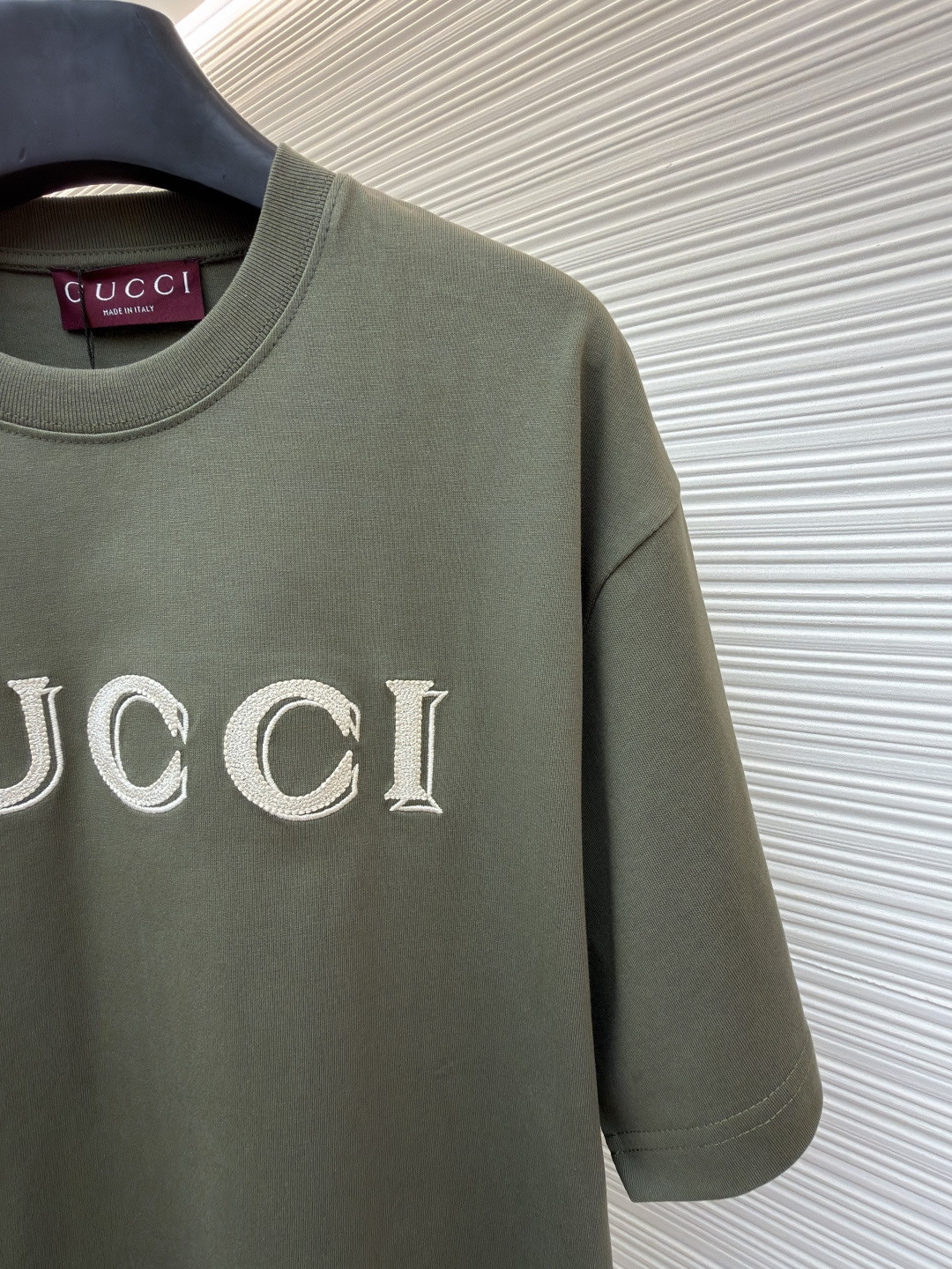 GUCCI 古驰 刺绣圆领短袖T恤 夏季 绿色 A0 798115-XJHN3-3254