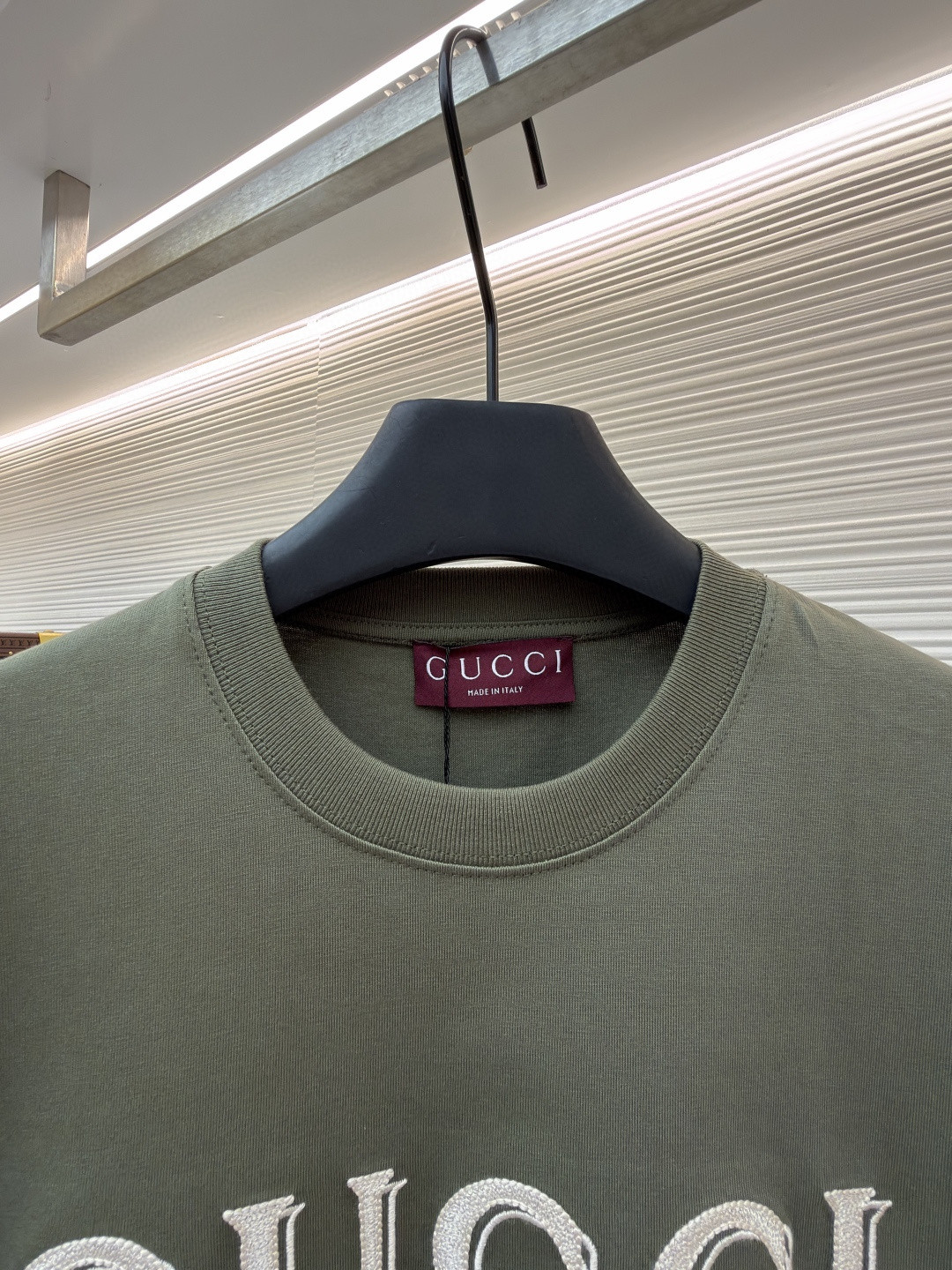 GUCCI 古驰 刺绣圆领短袖T恤 夏季 绿色 A0 798115-XJHN3-3254