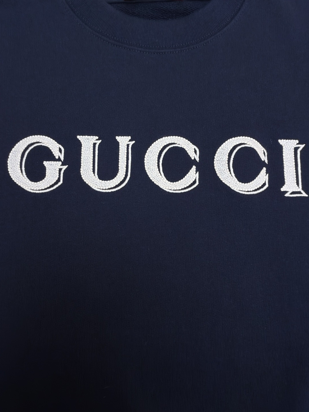 GUCCl 古驰 标识刺绣圆领卫衣 外套 长袖 蓝色 A7 