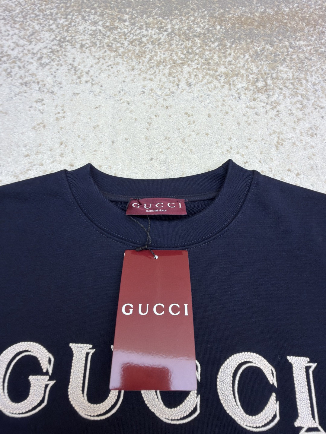 GUCCl 古驰 标识刺绣圆领卫衣 外套 长袖 蓝色 A7 