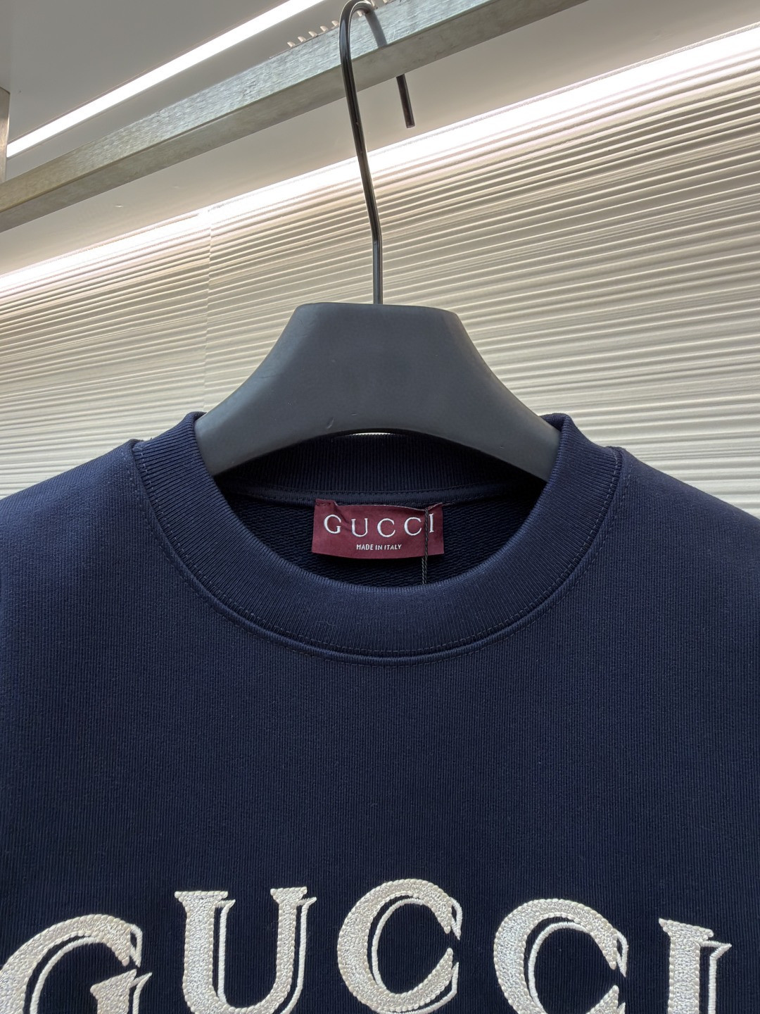 GUCCl 古驰 标识刺绣圆领卫衣 外套 长袖 蓝色 A7 