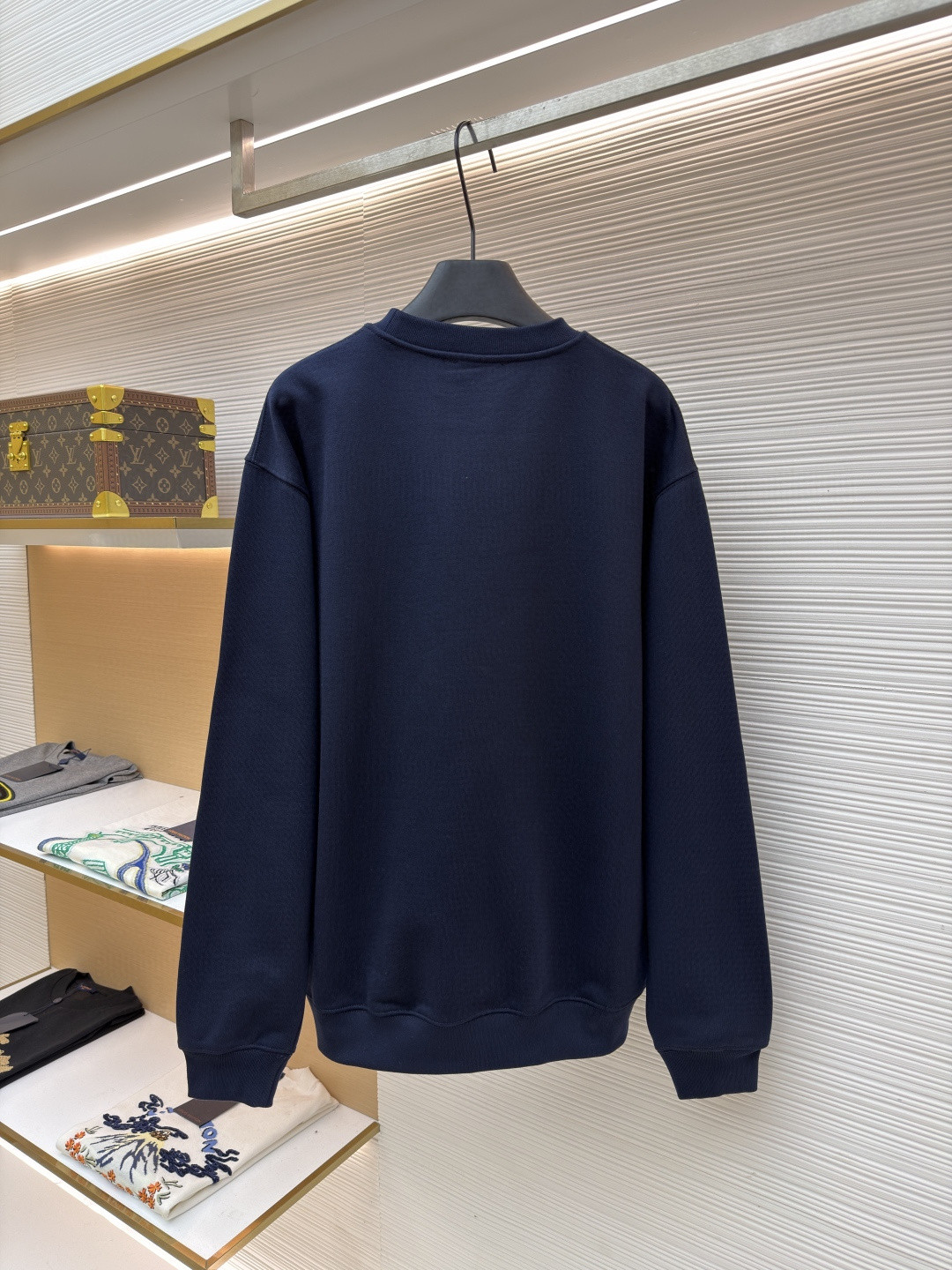 GUCCl 古驰 标识刺绣圆领卫衣 外套 长袖 蓝色 A7 