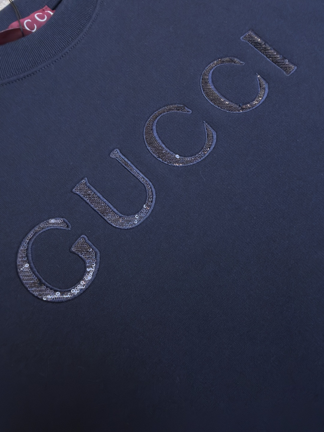 GUCCl 古驰 闪片圆领卫衣 外套 长袖 蓝色 A7 848737-XJHNC-4794