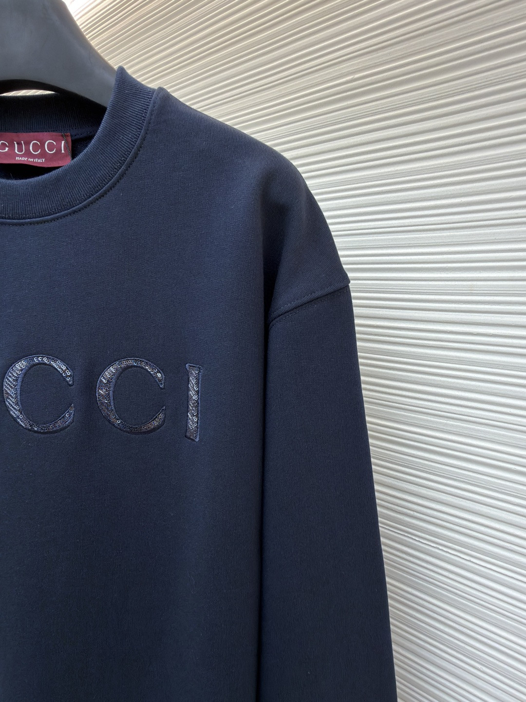 GUCCl 古驰 闪片圆领卫衣 外套 长袖 蓝色 A7 848737-XJHNC-4794