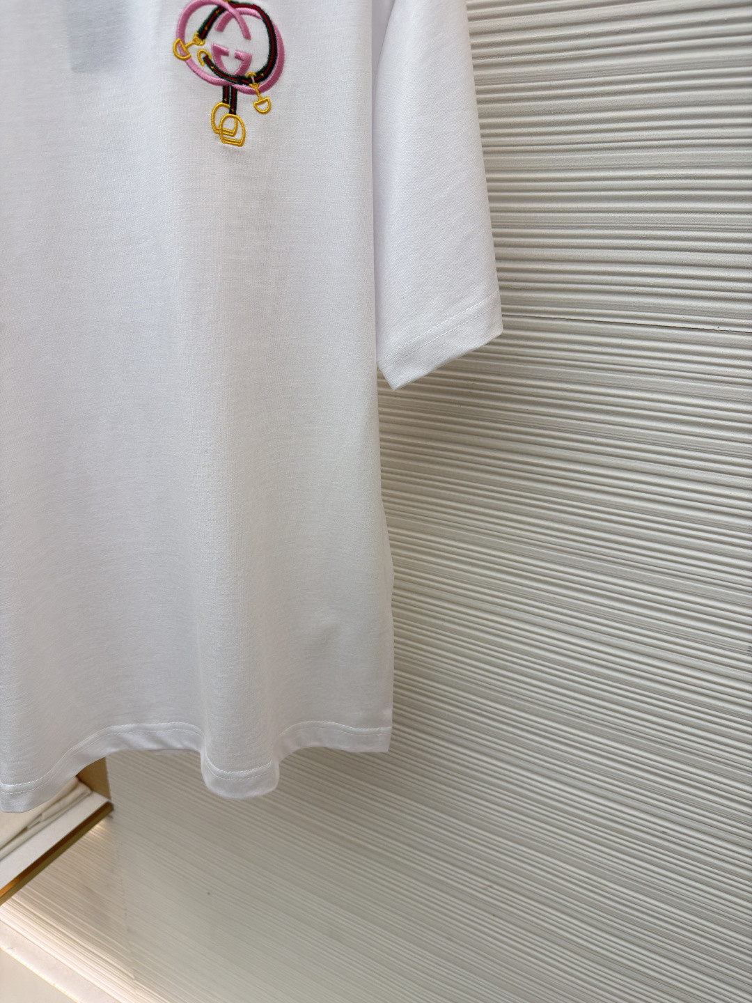 GUCCI 古驰 马蹄扣刺绣圆领短袖T恤 夏季 白色 A0 853421-XJHMV-JABD