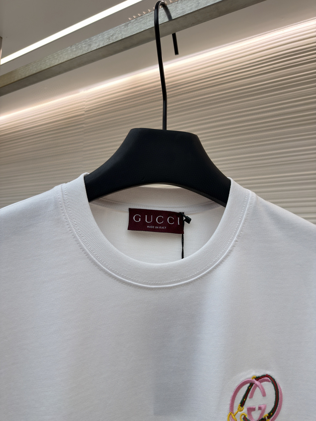 GUCCI 古驰 马蹄扣刺绣圆领短袖T恤 夏季 白色 A0 853421-XJHMV-JABD