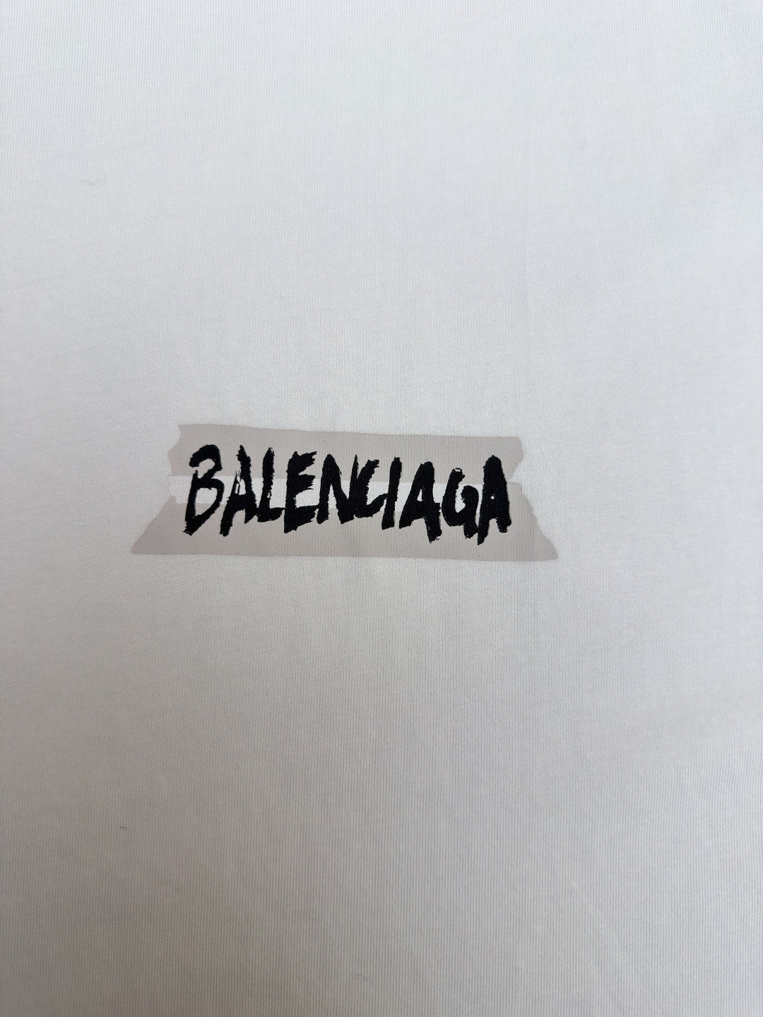 Balenciaga 巴黎世家 白底胶印花短袖 T恤 圆领 夏季 黑色 白色 A0 764235TTVL61041