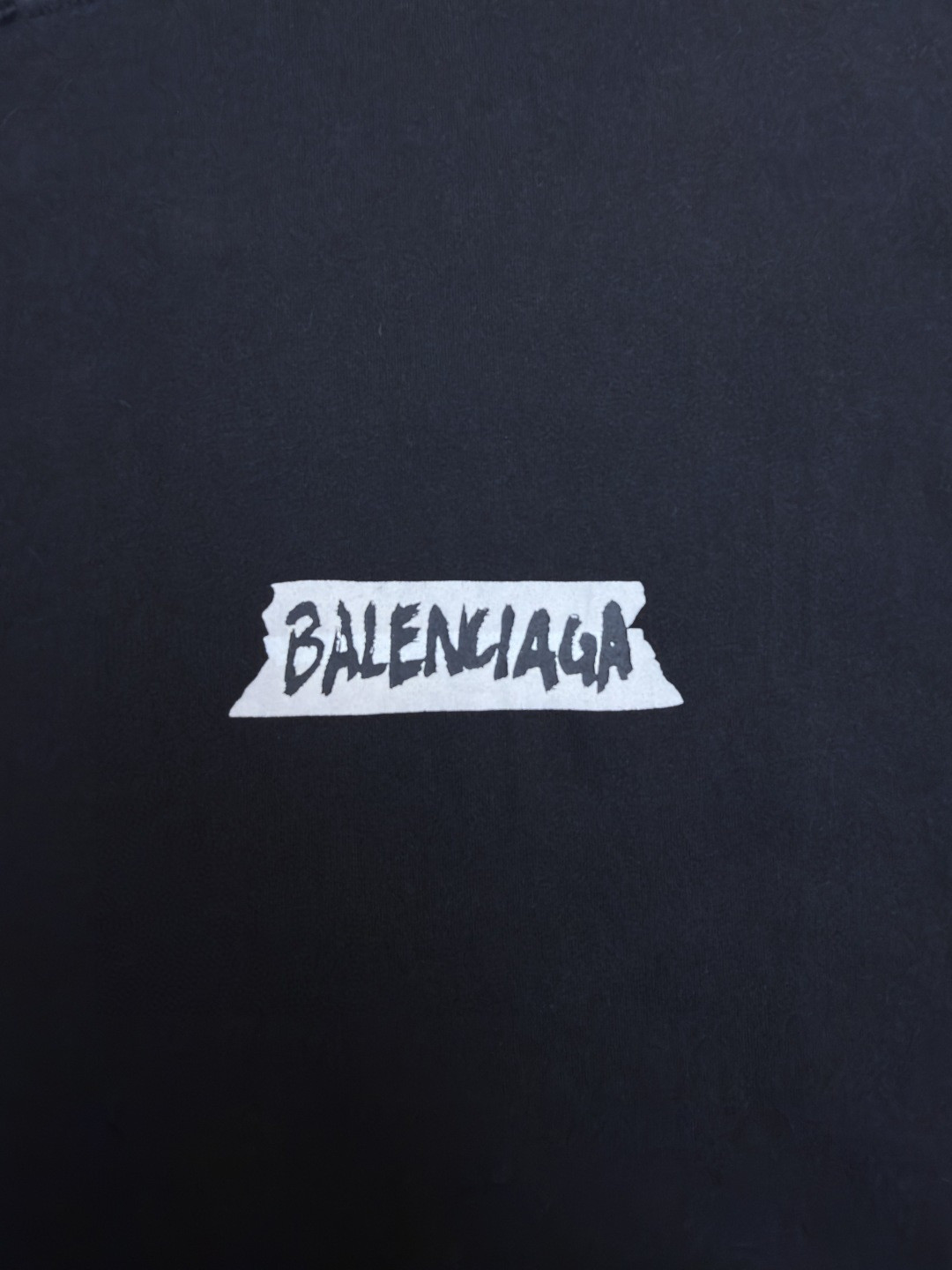 Balenciaga 巴黎世家 白底胶印花短袖 T恤 圆领 夏季 黑色 白色 A0 764235TTVL61041