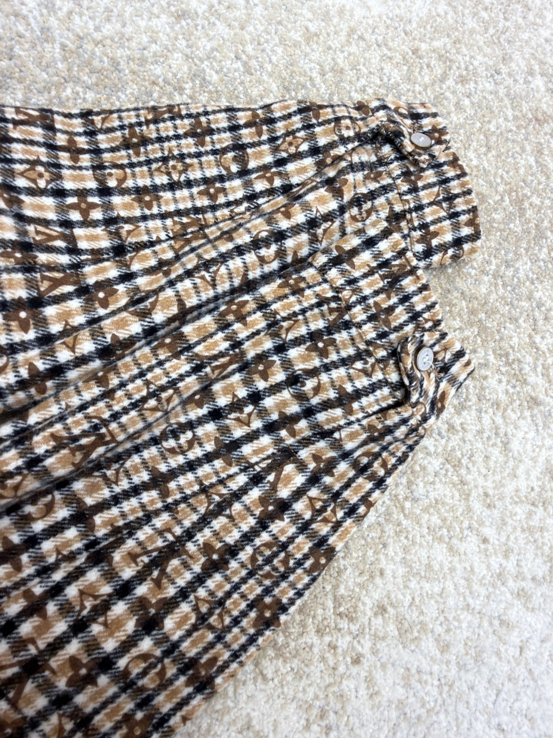 LOUIS VUITTON 路易威登 千鸟格老花拉链夹克 外套 棕色 C0 1AGIOX