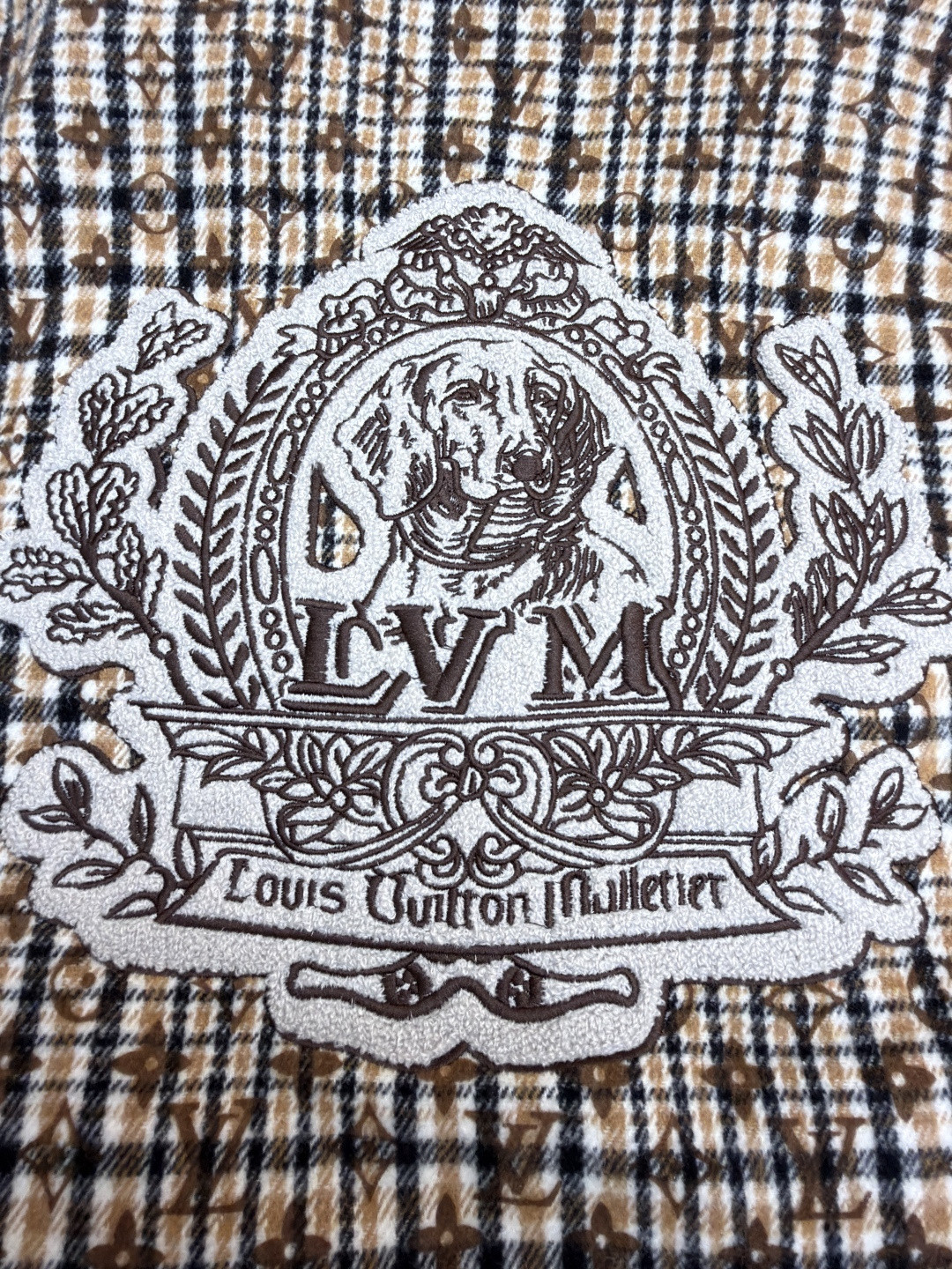 LOUIS VUITTON 路易威登 千鸟格老花拉链夹克 外套 棕色 C0 1AGIOX