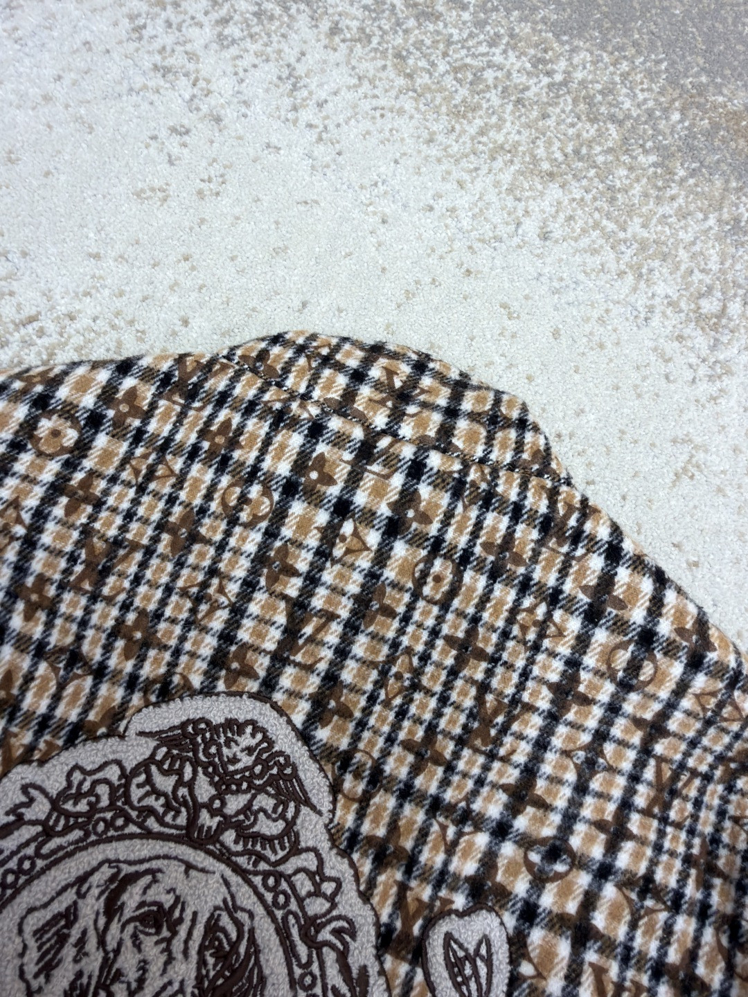 LOUIS VUITTON 路易威登 千鸟格老花拉链夹克 外套 棕色 C0 1AGIOX