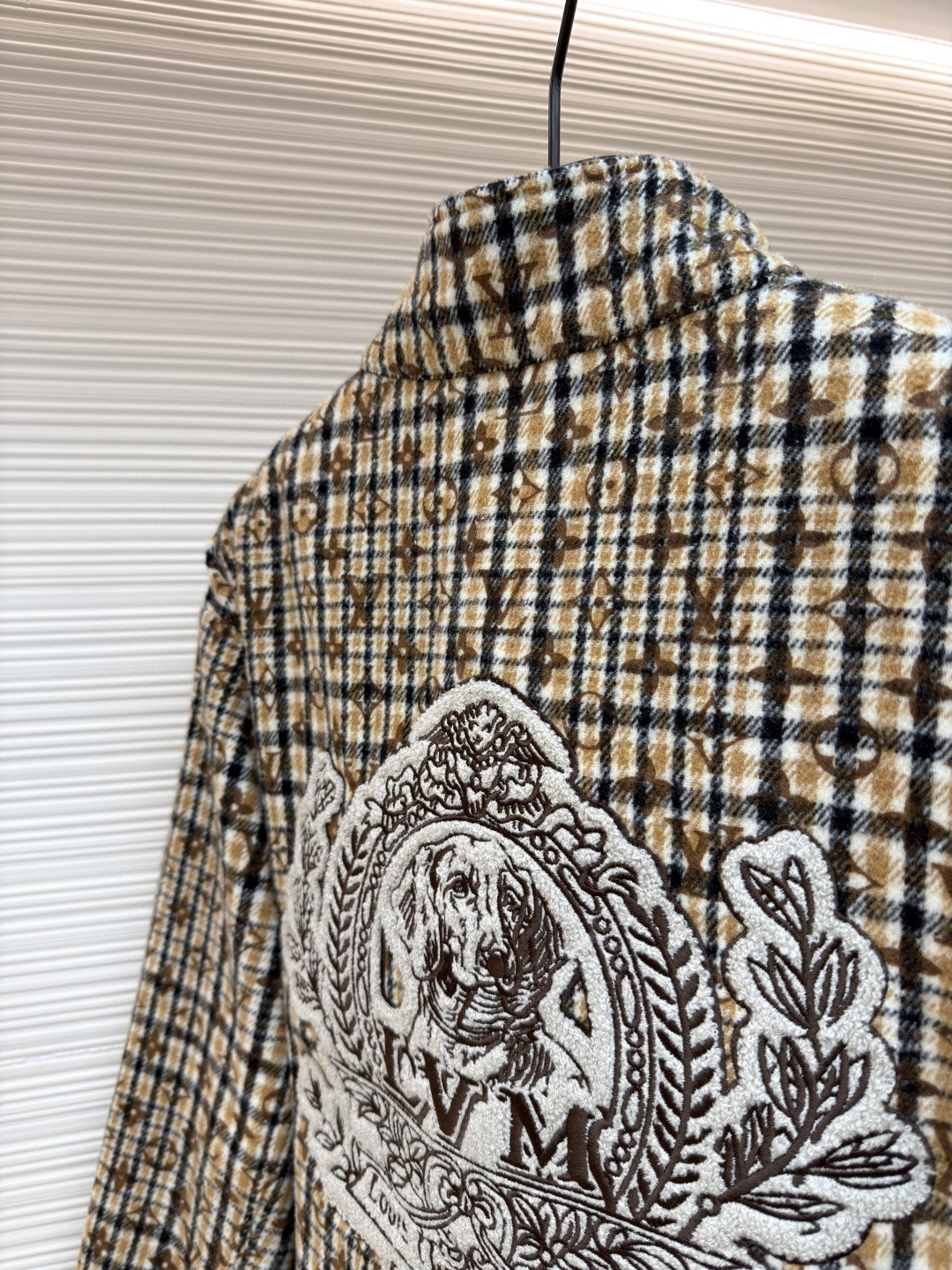 LOUIS VUITTON 路易威登 千鸟格老花拉链夹克 外套 棕色 C0 1AGIOX