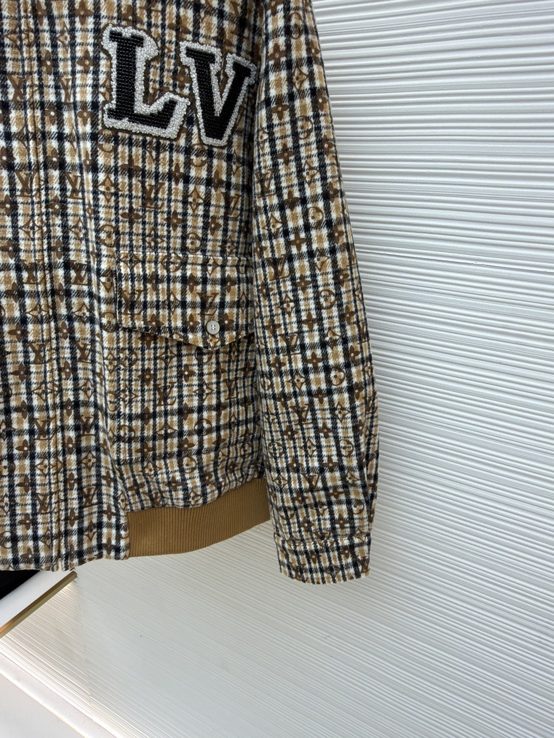 LOUIS VUITTON 路易威登 千鸟格老花拉链夹克 外套 棕色 C0 1AGIOX