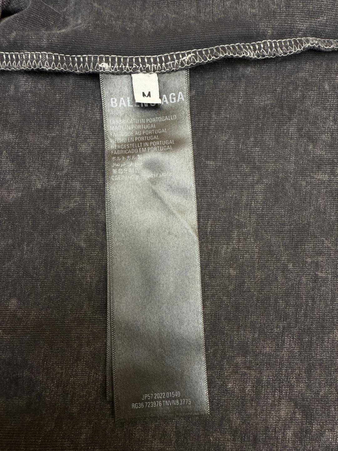 Balenciaga 巴黎世家 水洗做旧油漆泼墨刺绣字母短袖 T恤 圆领 夏季 A5 