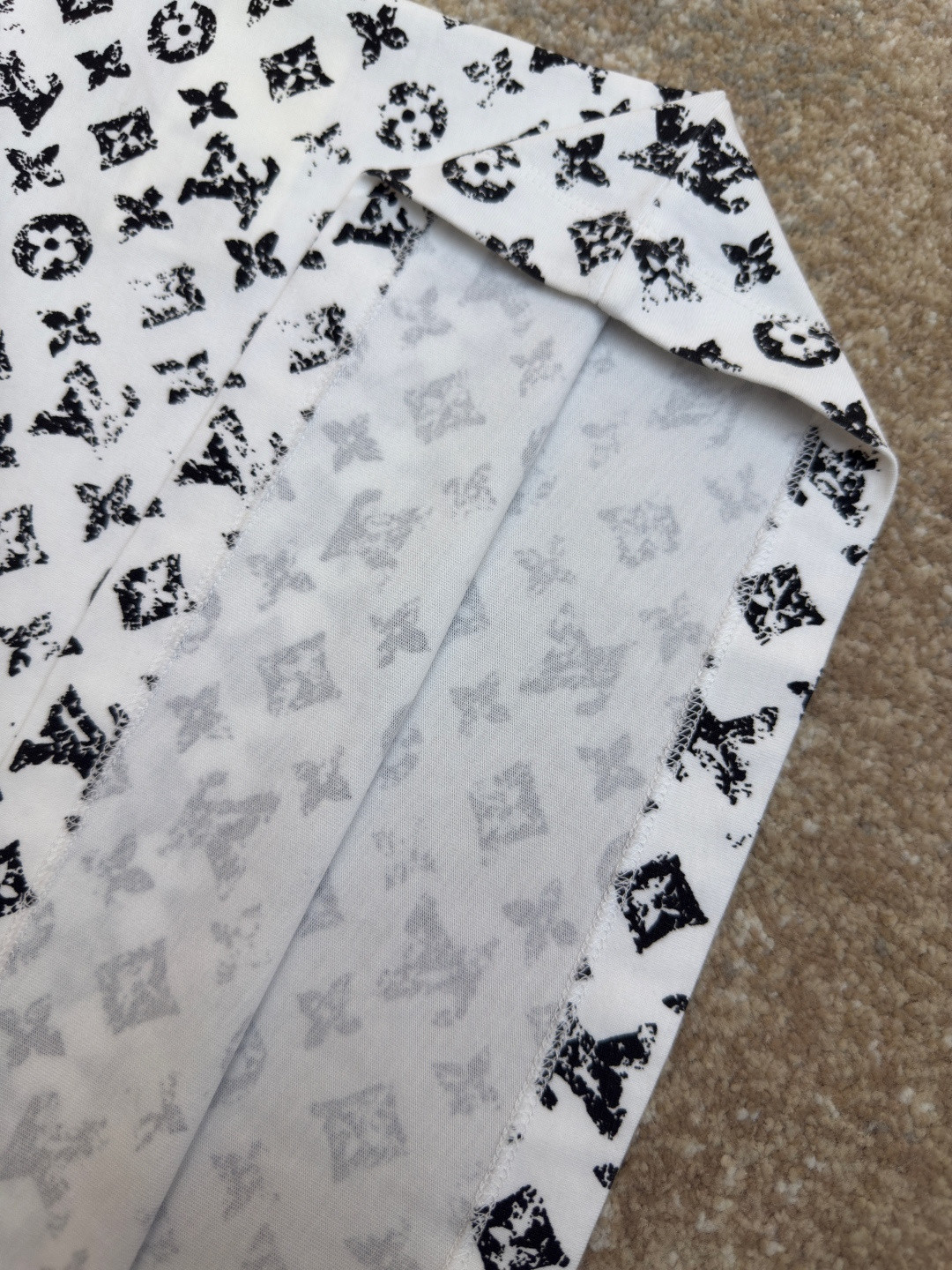 LOUIS VUITTON 路易威登 LV 链条满印logo圆领T恤 短袖 女款 白色 A0 1AGTSZ