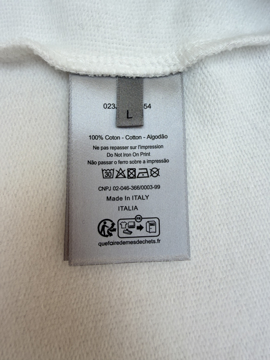 DIOR 迪奥 织缎徽章圆领卫衣 外套 长袖 白色 A7 613J694B0531-C080