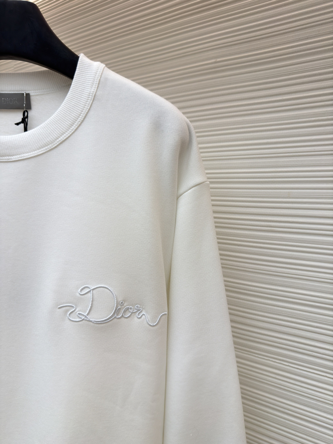 DIOR 迪奥 织缎徽章圆领卫衣 外套 长袖 白色 A7 613J694B0531-C080