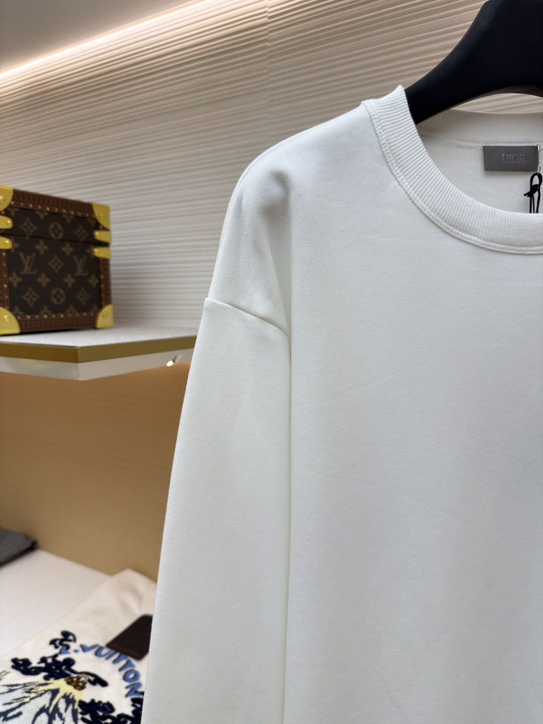 DIOR 迪奥 织缎徽章圆领卫衣 外套 长袖 白色 A7 613J694B0531-C080