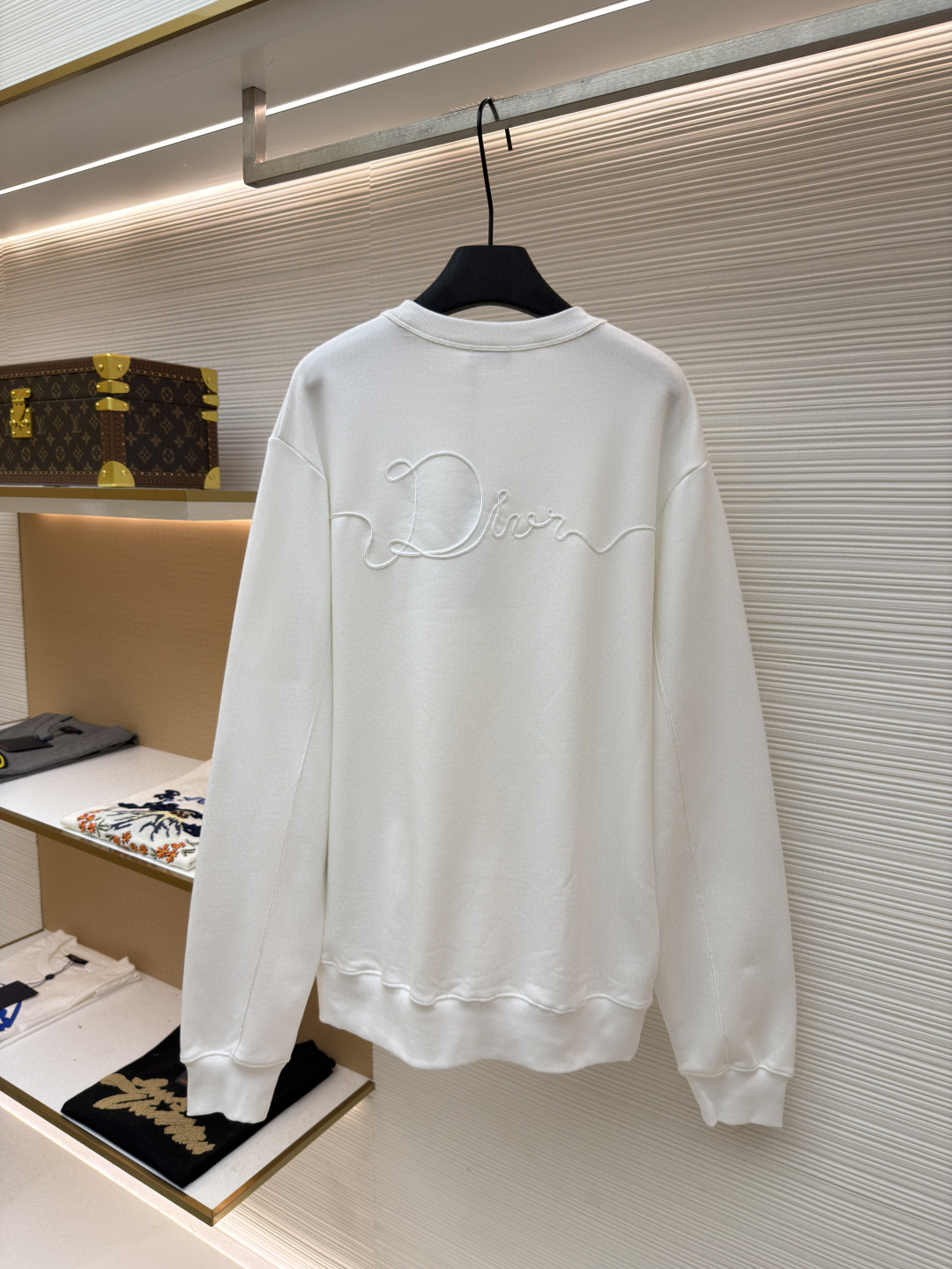 DIOR 迪奥 织缎徽章圆领卫衣 外套 长袖 白色 A7 613J694B0531-C080