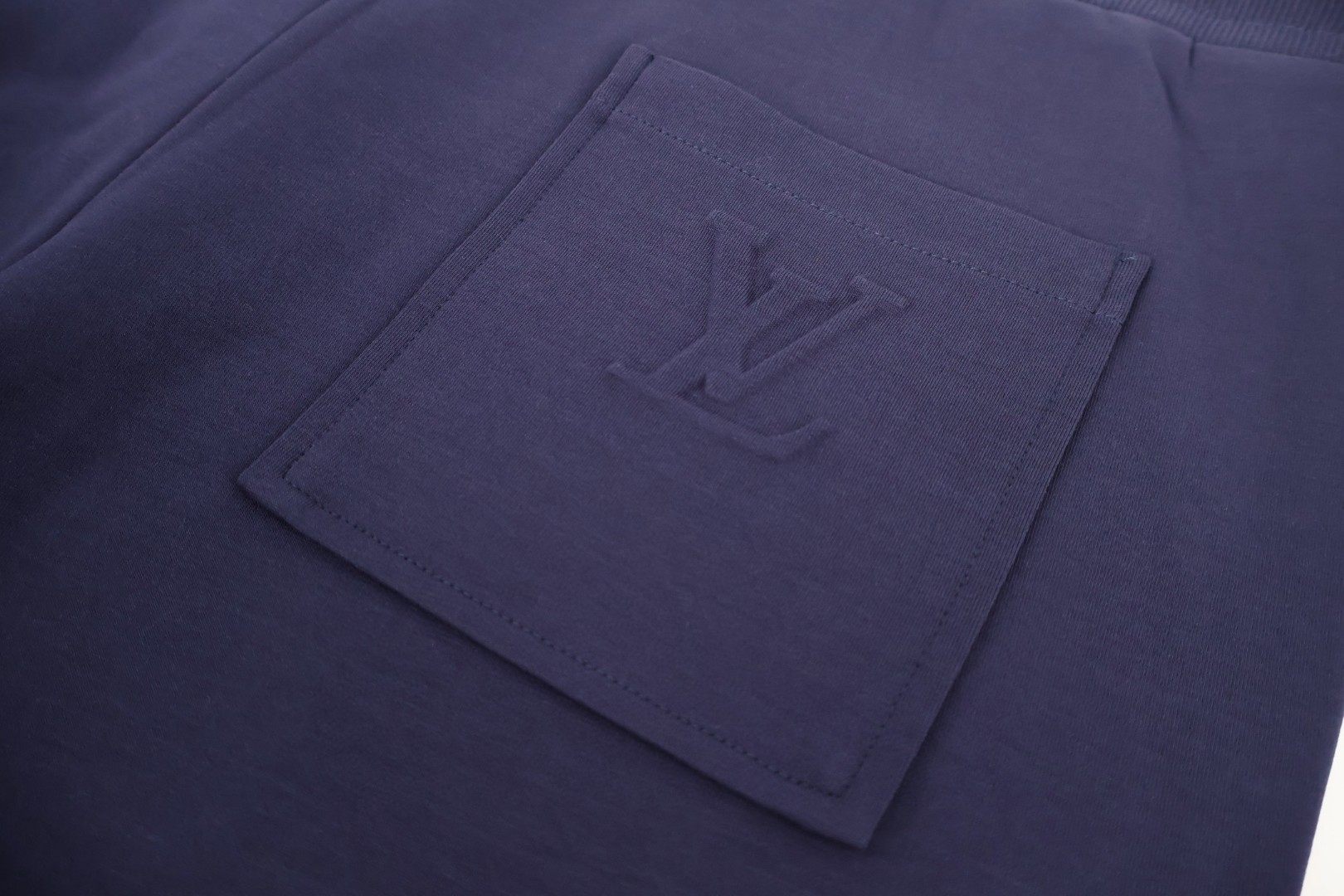 LOUIS VUITTON 路易威登 老花压纹松紧腰运动裤 休闲裤 长裤 裤子 蓝色 B5 1AJCF1