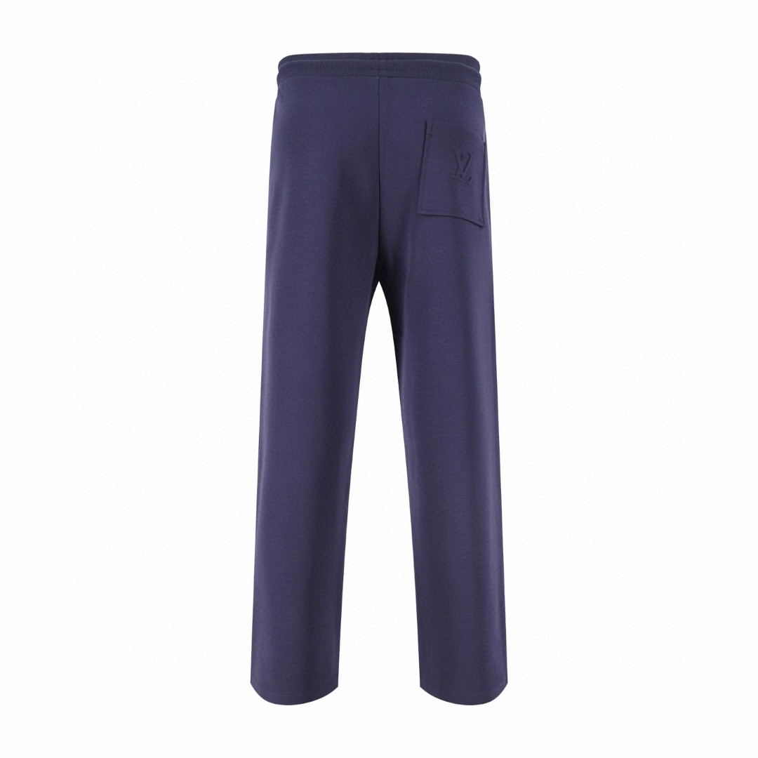 LOUIS VUITTON 路易威登 老花压纹松紧腰运动裤 休闲裤 长裤 裤子 蓝色 B5 1AJCF1