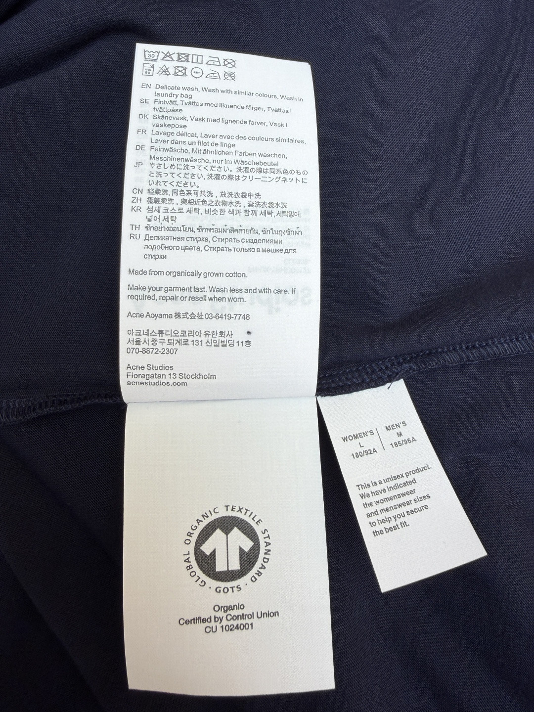 Acne Studios 蝴蝶结徽标印花圆领T恤 短袖 灰色 蓝色 A0 CL0458-885