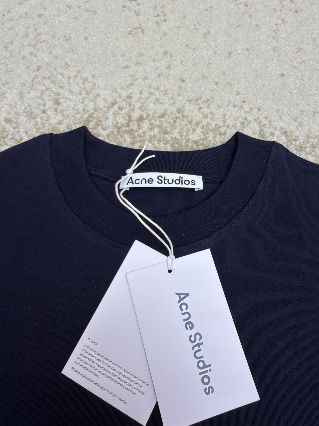 Acne Studios 蝴蝶结徽标印花圆领T恤 短袖 灰色 蓝色 A0 CL0458-885