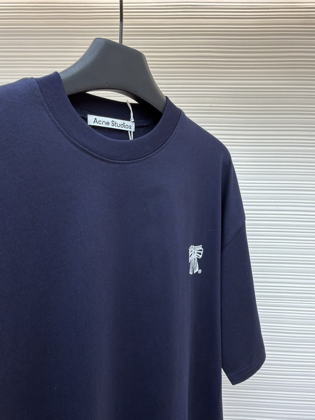 Acne Studios 蝴蝶结徽标印花圆领T恤 短袖 灰色 蓝色 A0 CL0458-885