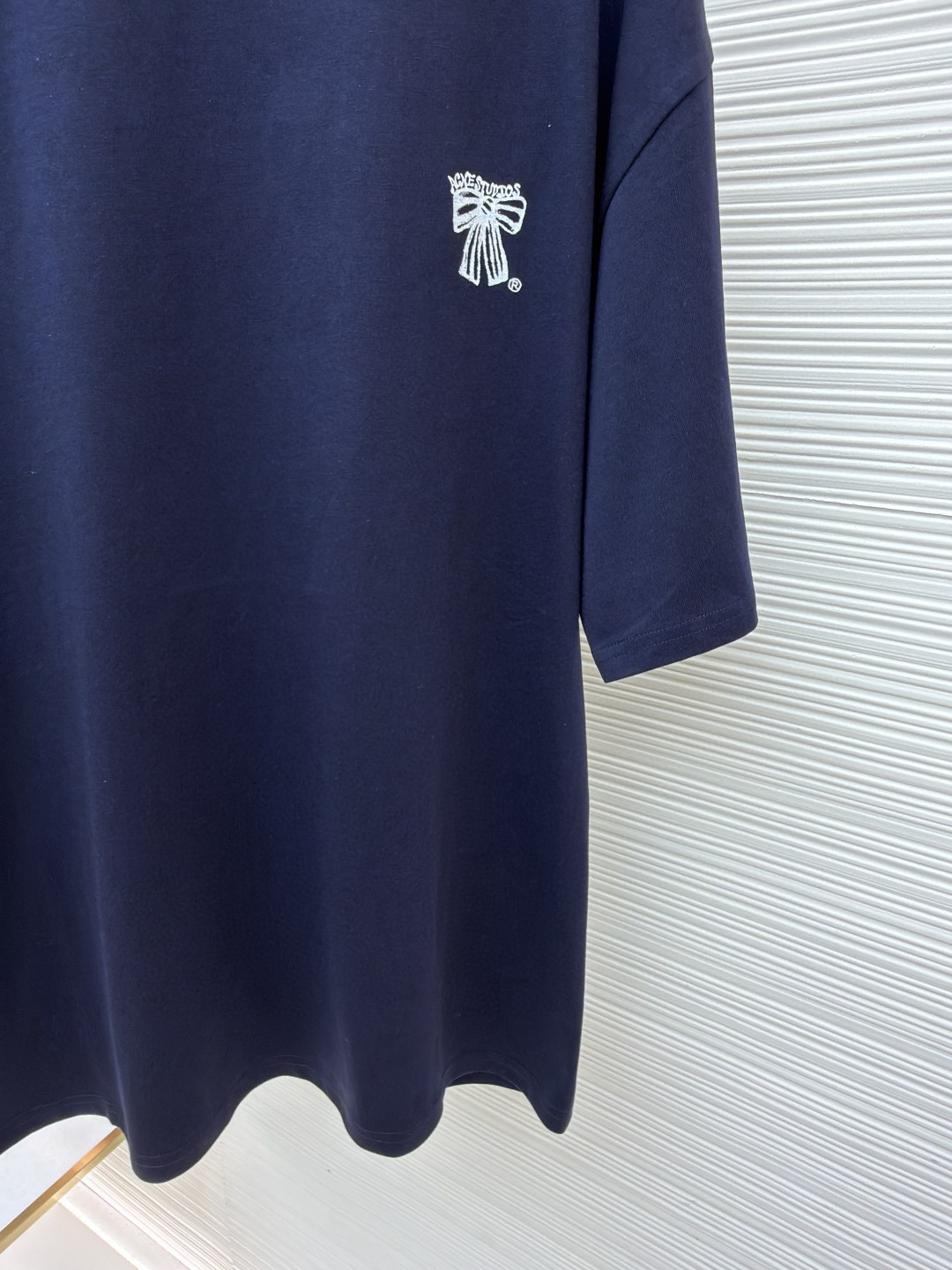 Acne Studios 蝴蝶结徽标印花圆领T恤 短袖 灰色 蓝色 A0 CL0458-885