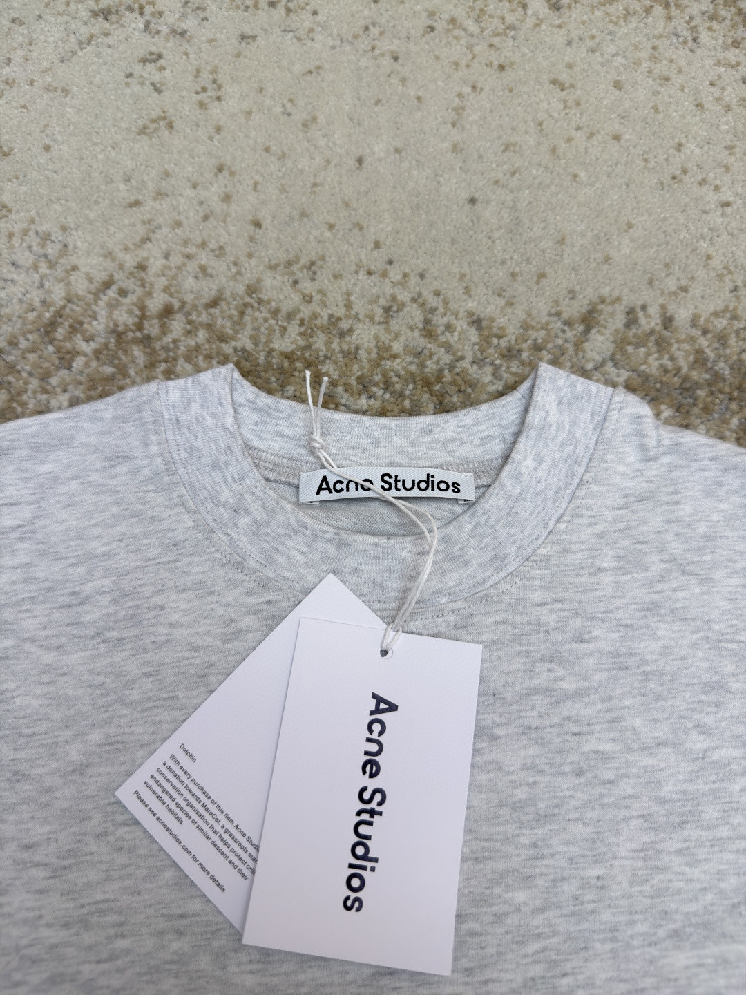 Acne Studios 蝴蝶结徽标印花圆领T恤 短袖 灰色 蓝色 A0 CL0458-885