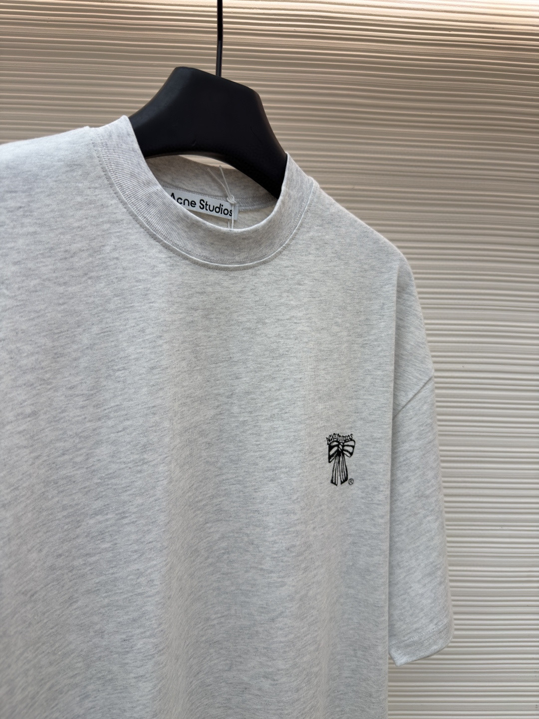 Acne Studios 蝴蝶结徽标印花圆领T恤 短袖 灰色 蓝色 A0 CL0458-885