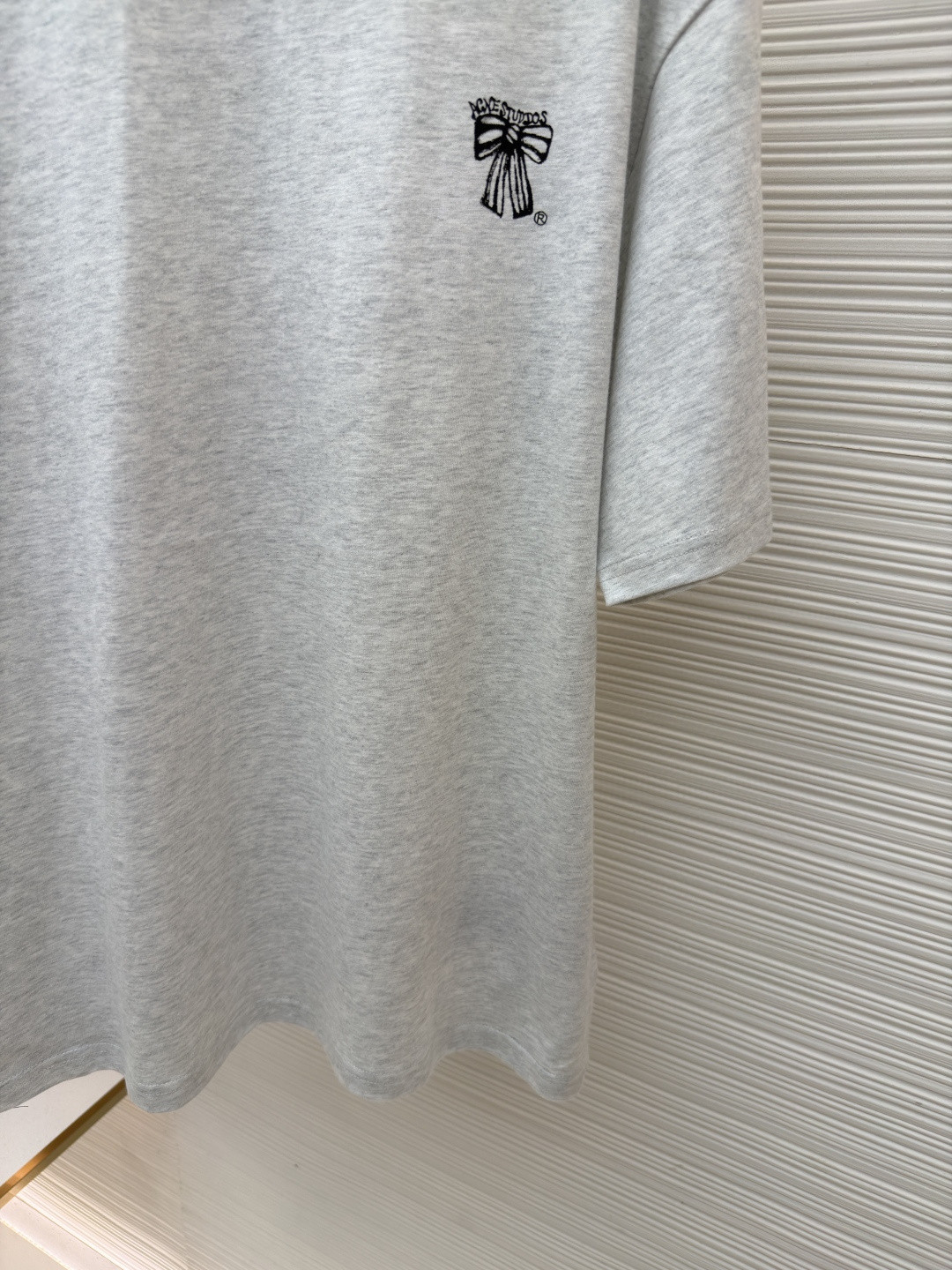 Acne Studios 蝴蝶结徽标印花圆领T恤 短袖 灰色 蓝色 A0 CL0458-885