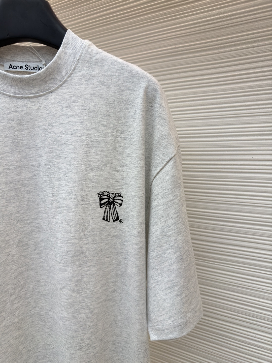 Acne Studios 蝴蝶结徽标印花圆领T恤 短袖 灰色 蓝色 A0 CL0458-885