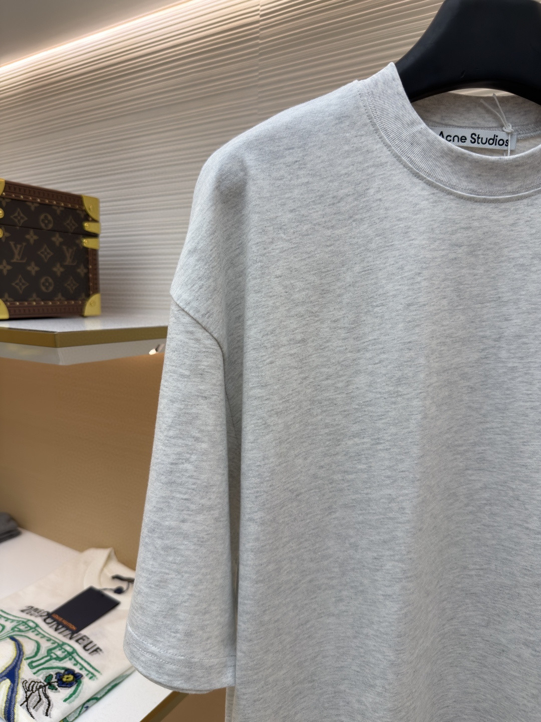 Acne Studios 蝴蝶结徽标印花圆领T恤 短袖 灰色 蓝色 A0 CL0458-885