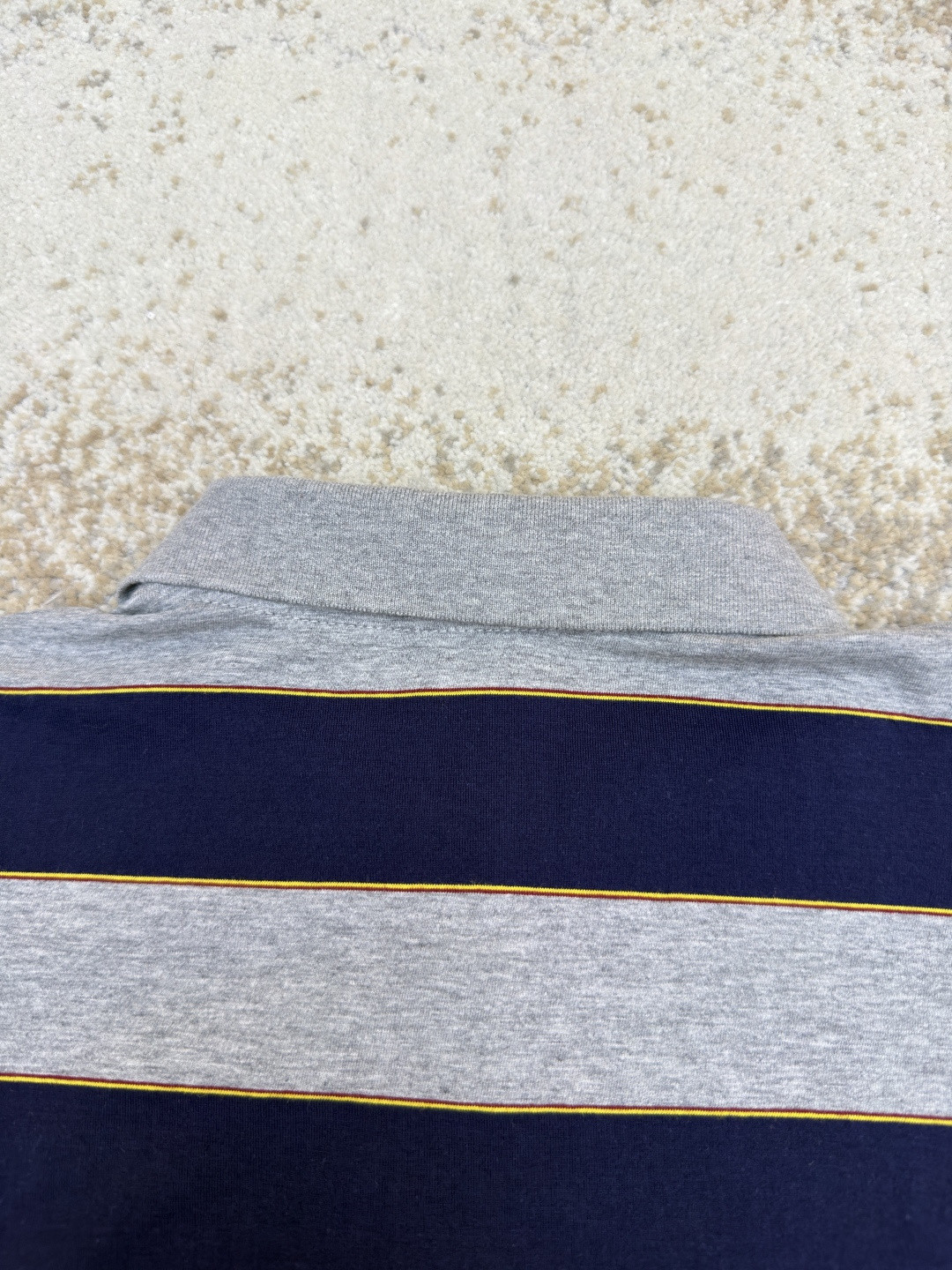 MIU MIU 条纹针织POLO衫 短袖 休闲T恤 夏季 女款 蓝灰色 A0 MJN536-14RT-F005R-S-OOO